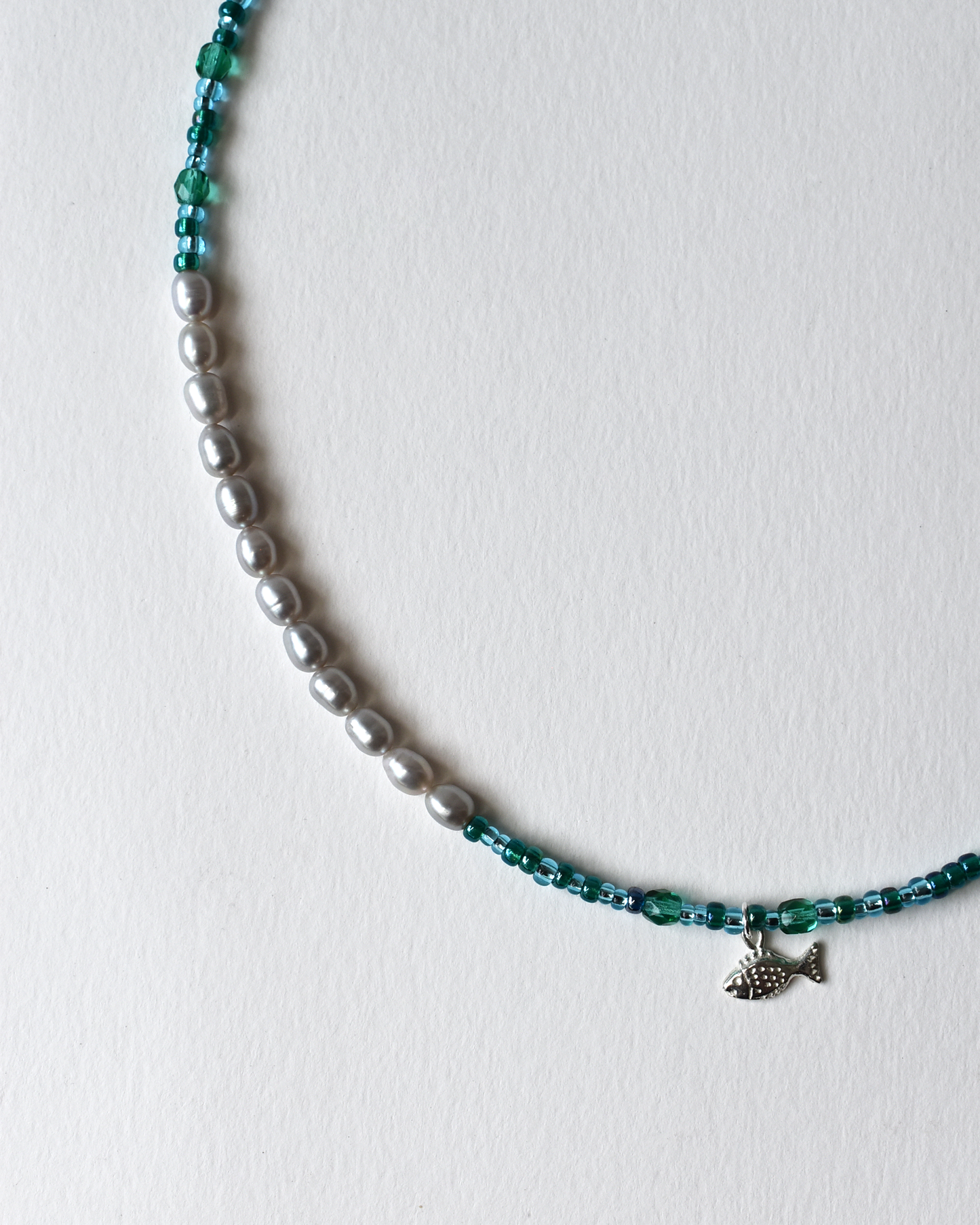 Beaded Blue Fish Necklace