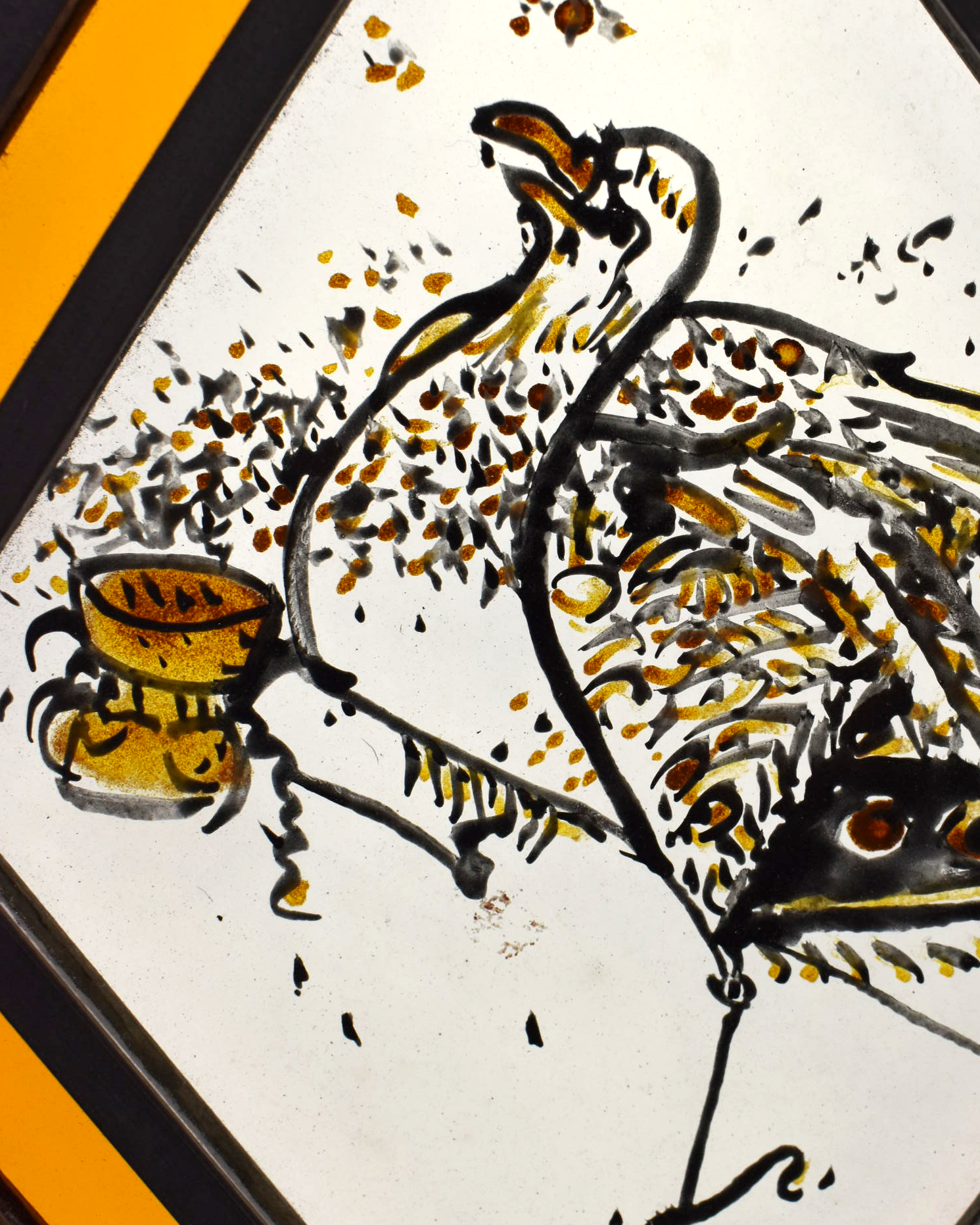 Medieval Style Bird (II) - Stained Glass Panel
