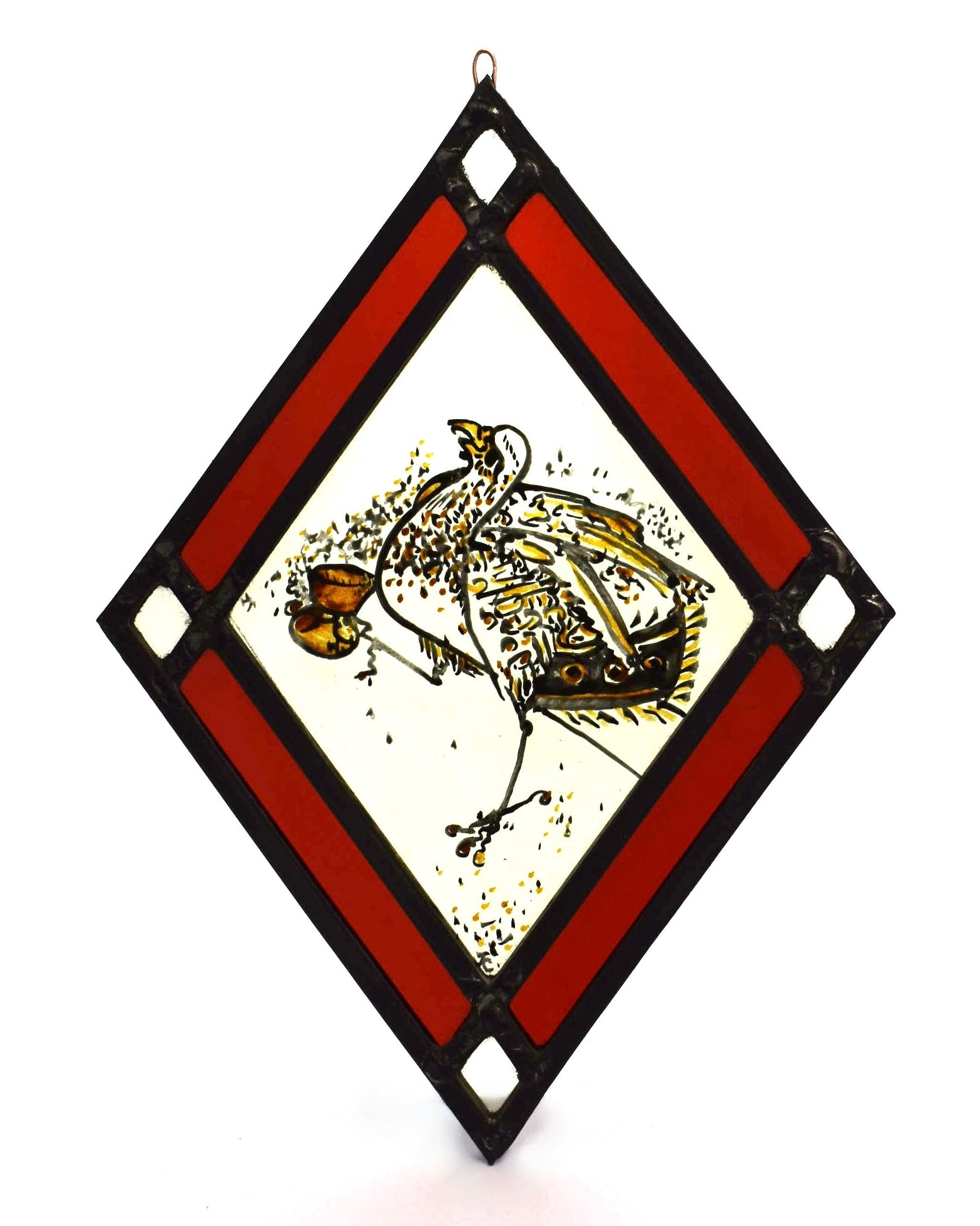Medieval Style Bird (I) - Stained Glass Panel