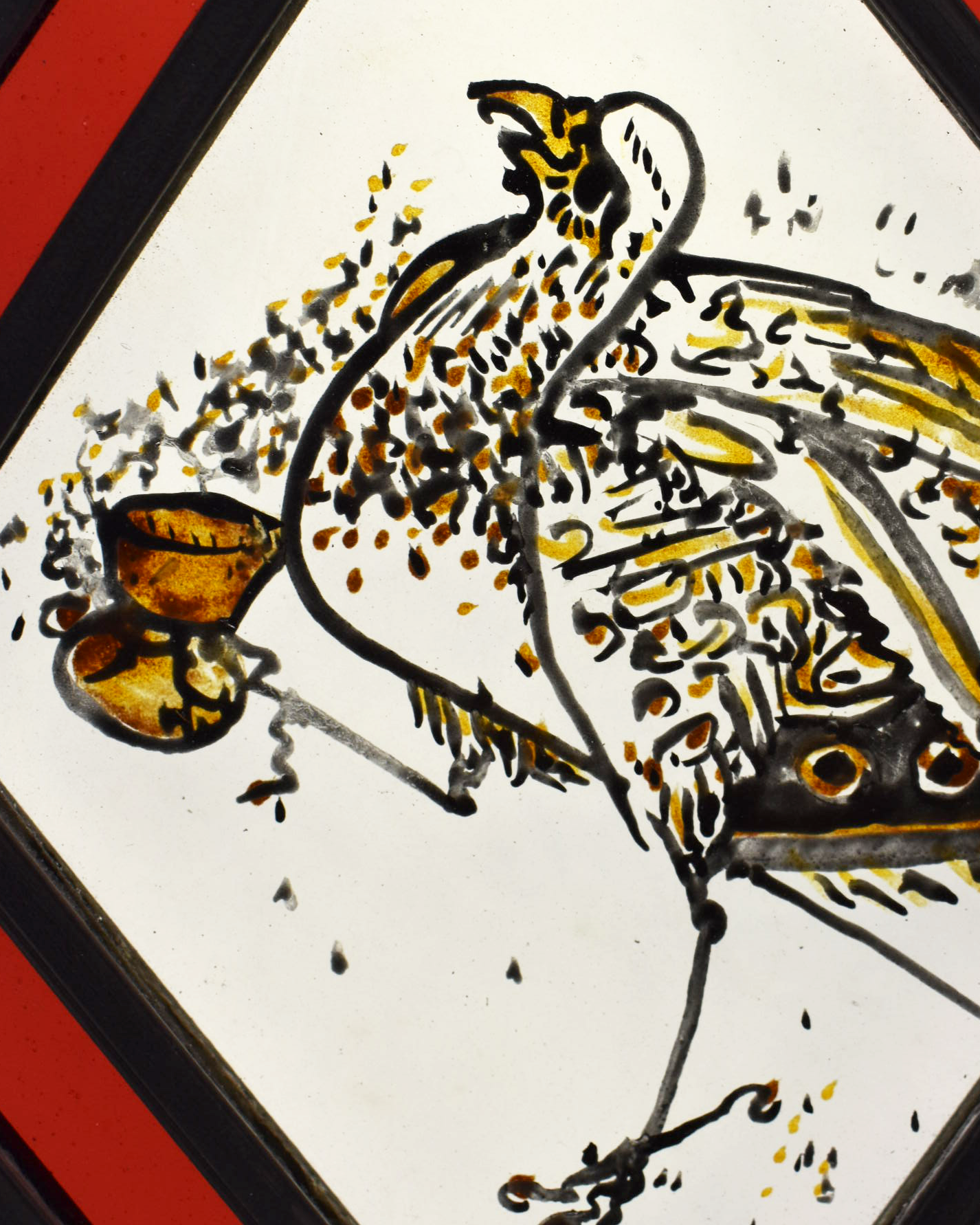 Medieval Style Bird (I) - Stained Glass Panel