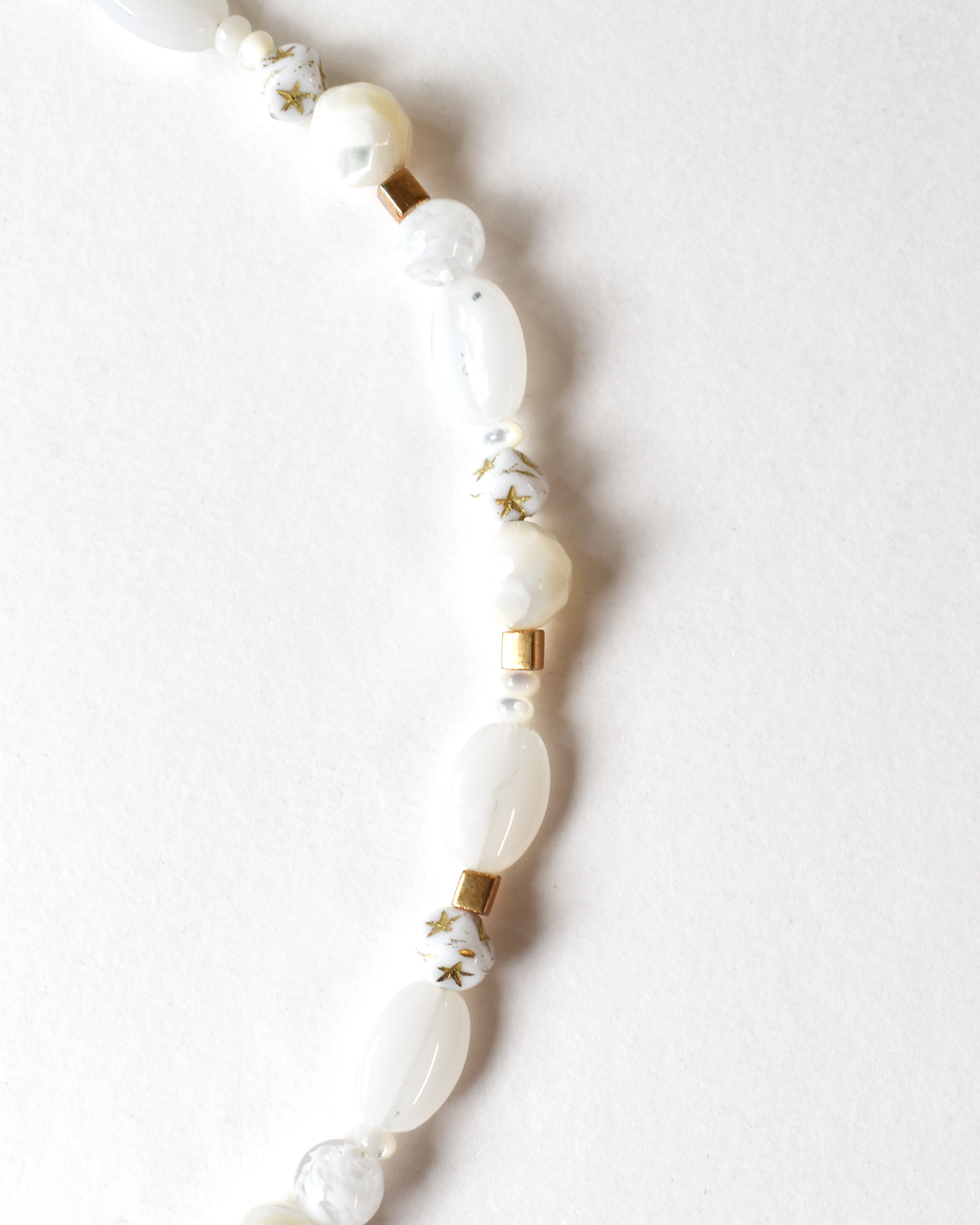 Mother of Pearl Gold Bead Necklace