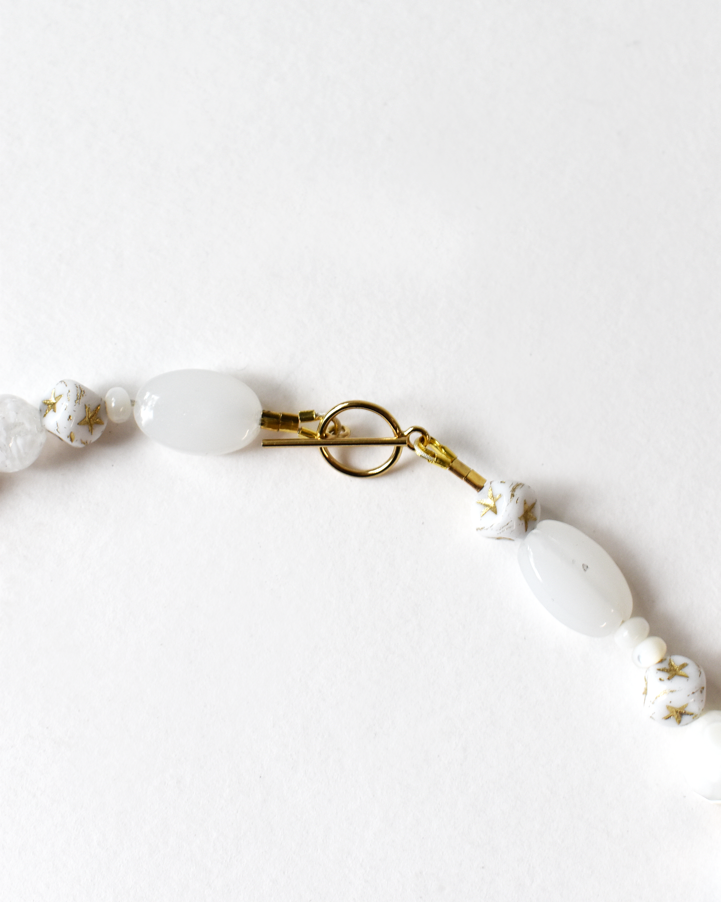 Mother of Pearl Gold Bead Necklace