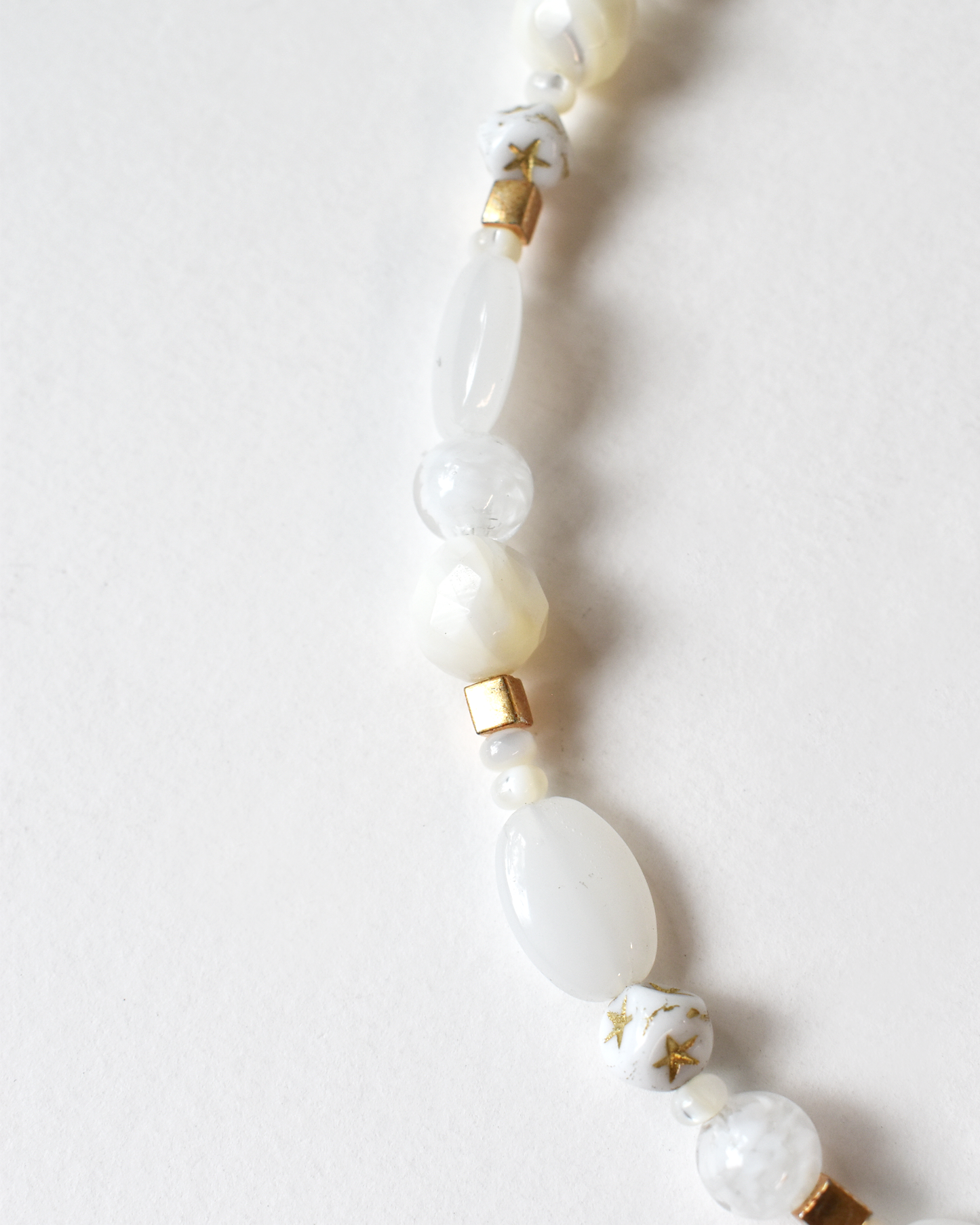 Mother of Pearl Gold Bead Necklace
