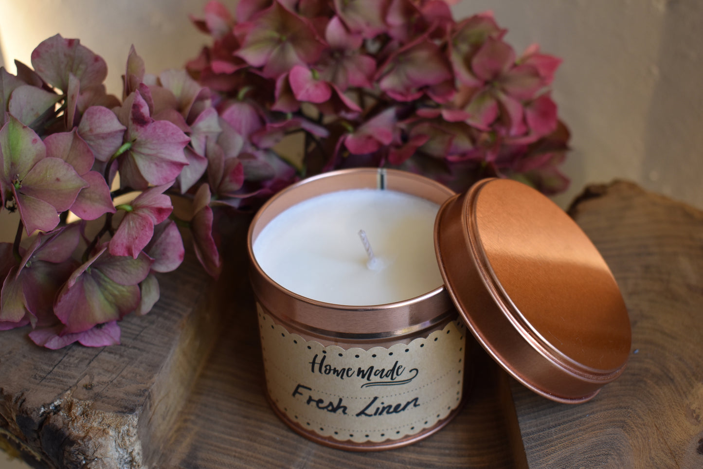 Fresh Linen Scented Soy Wax Candle in Tin - Corley Studio Shop