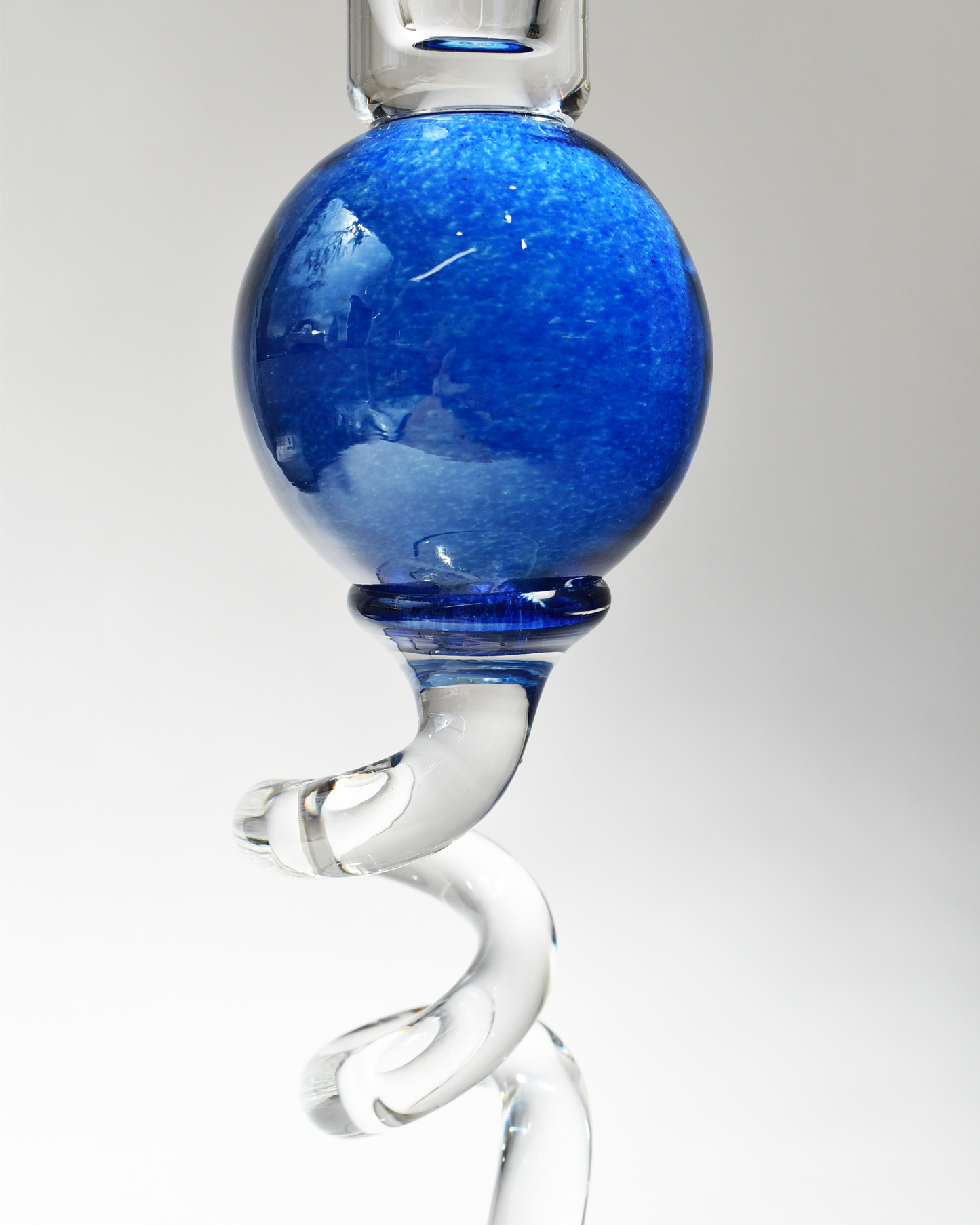 Royal Blue 'Colourball' Blown Glass Candlestick