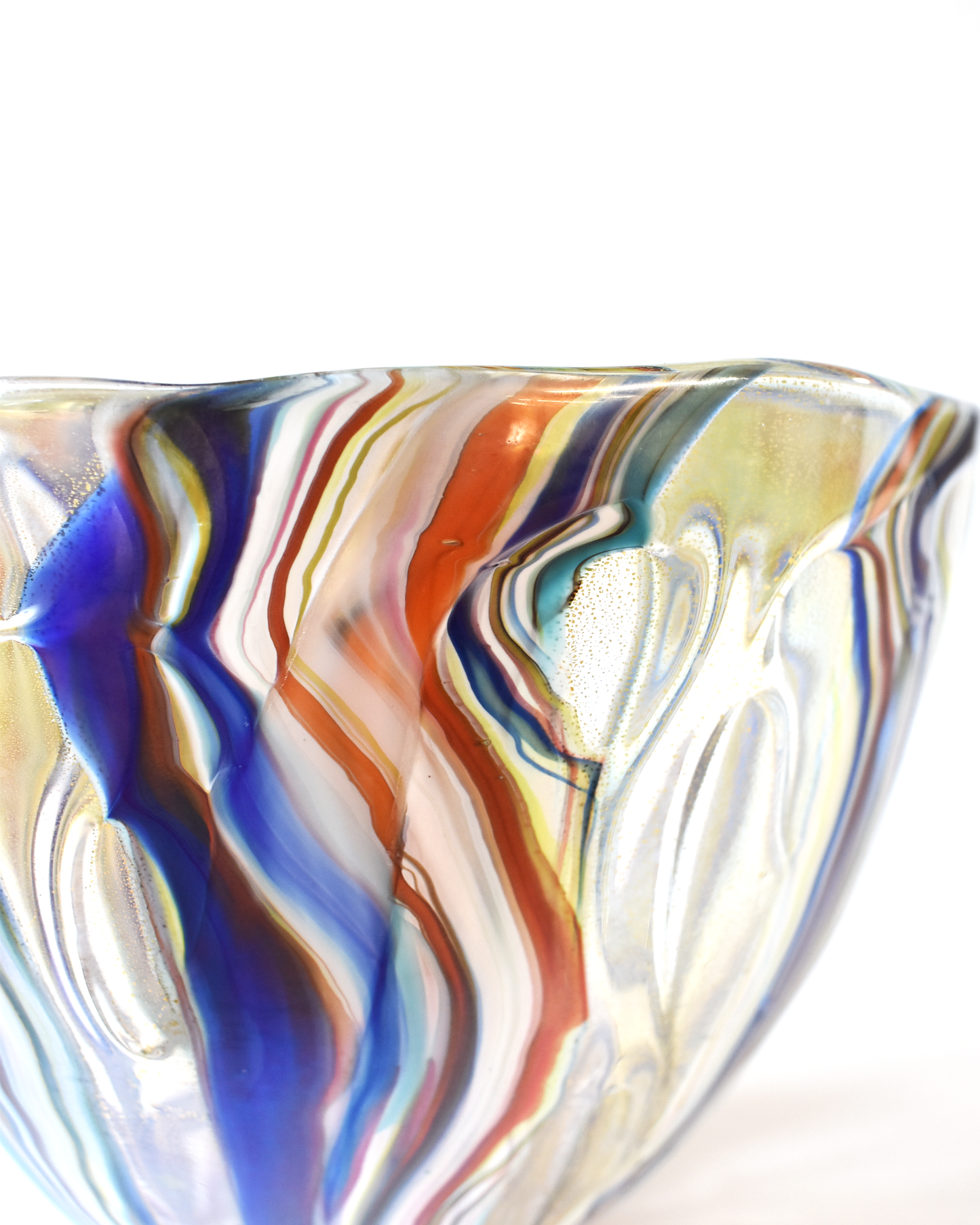 Gold Coral Mouthblown Glass Bowl
