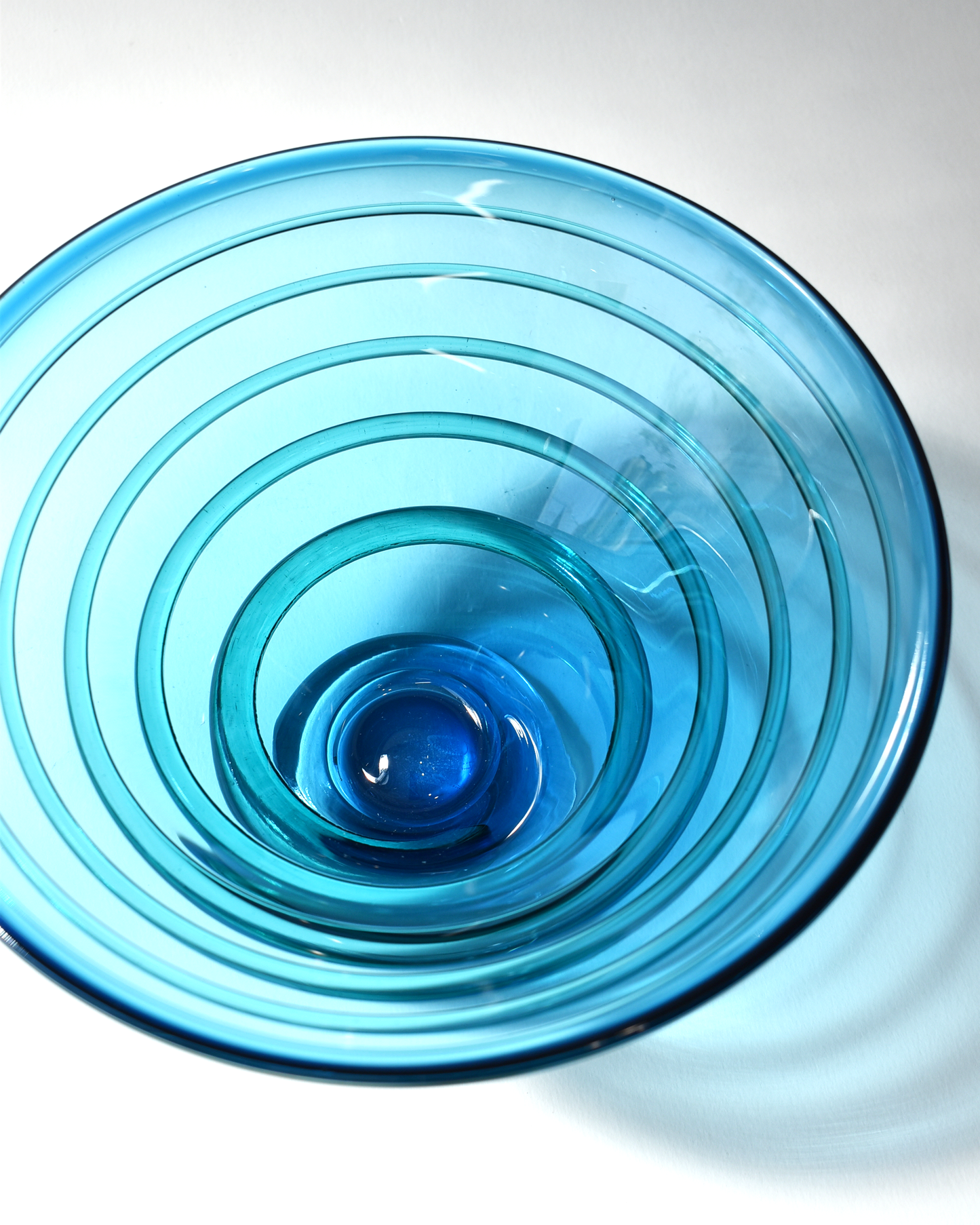 Blue & Aqua Spiral Blown Bowl (S)