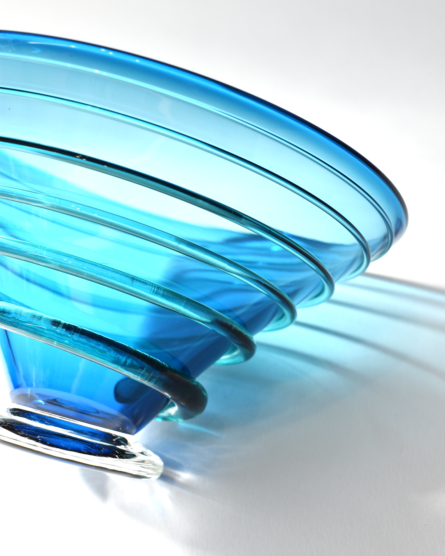 Blue & Aqua Spiral Blown Bowl (S)