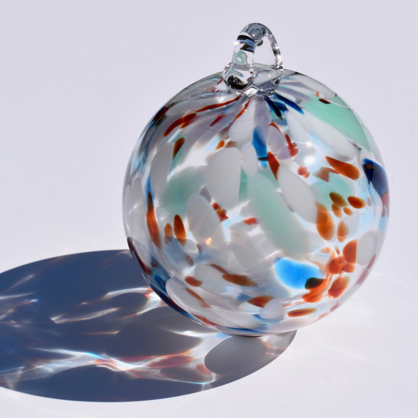 Winter Ice Speckled Glass Bauble - Corley Studio Shop