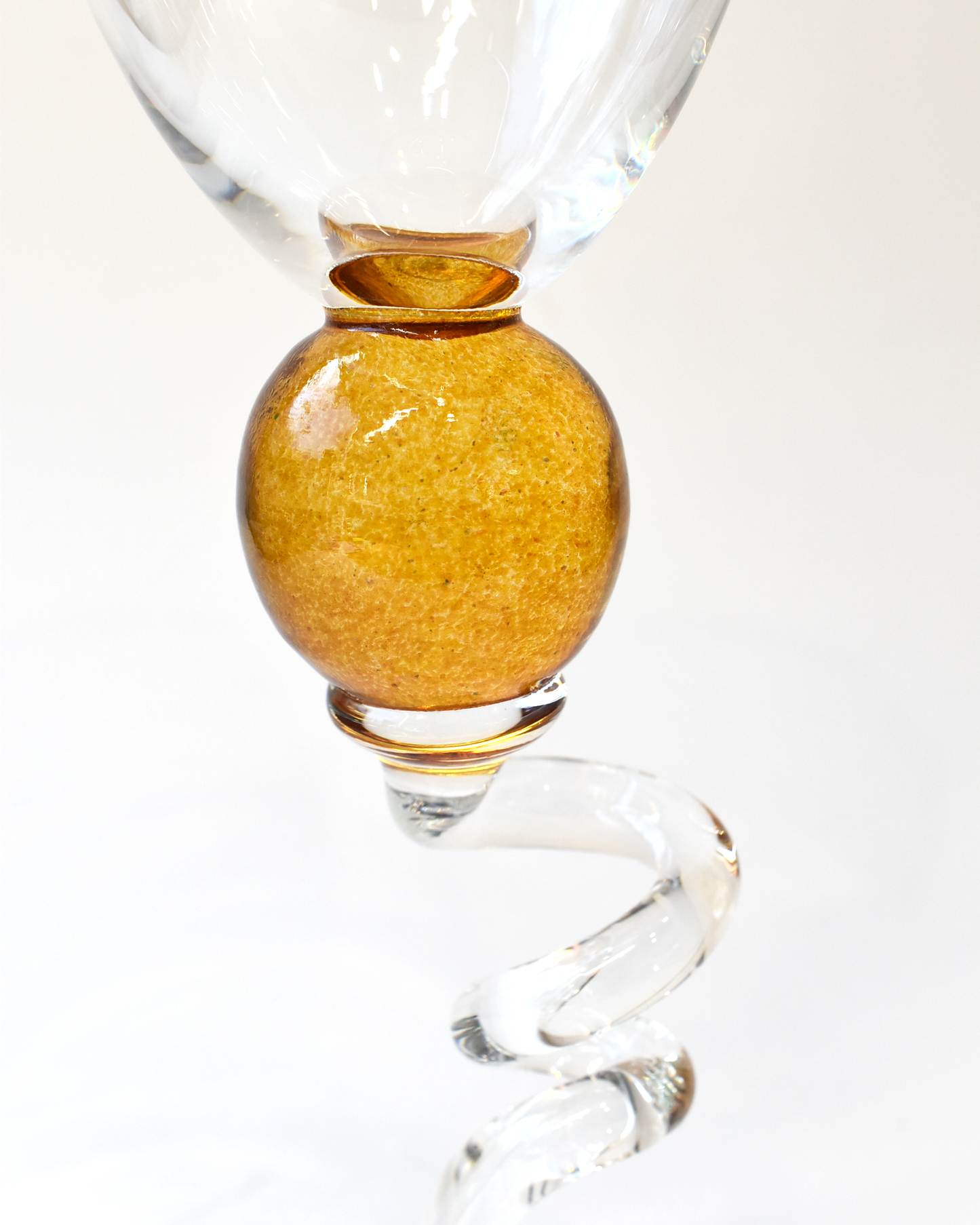 Amber 'Colourball' Blown Wine Glass