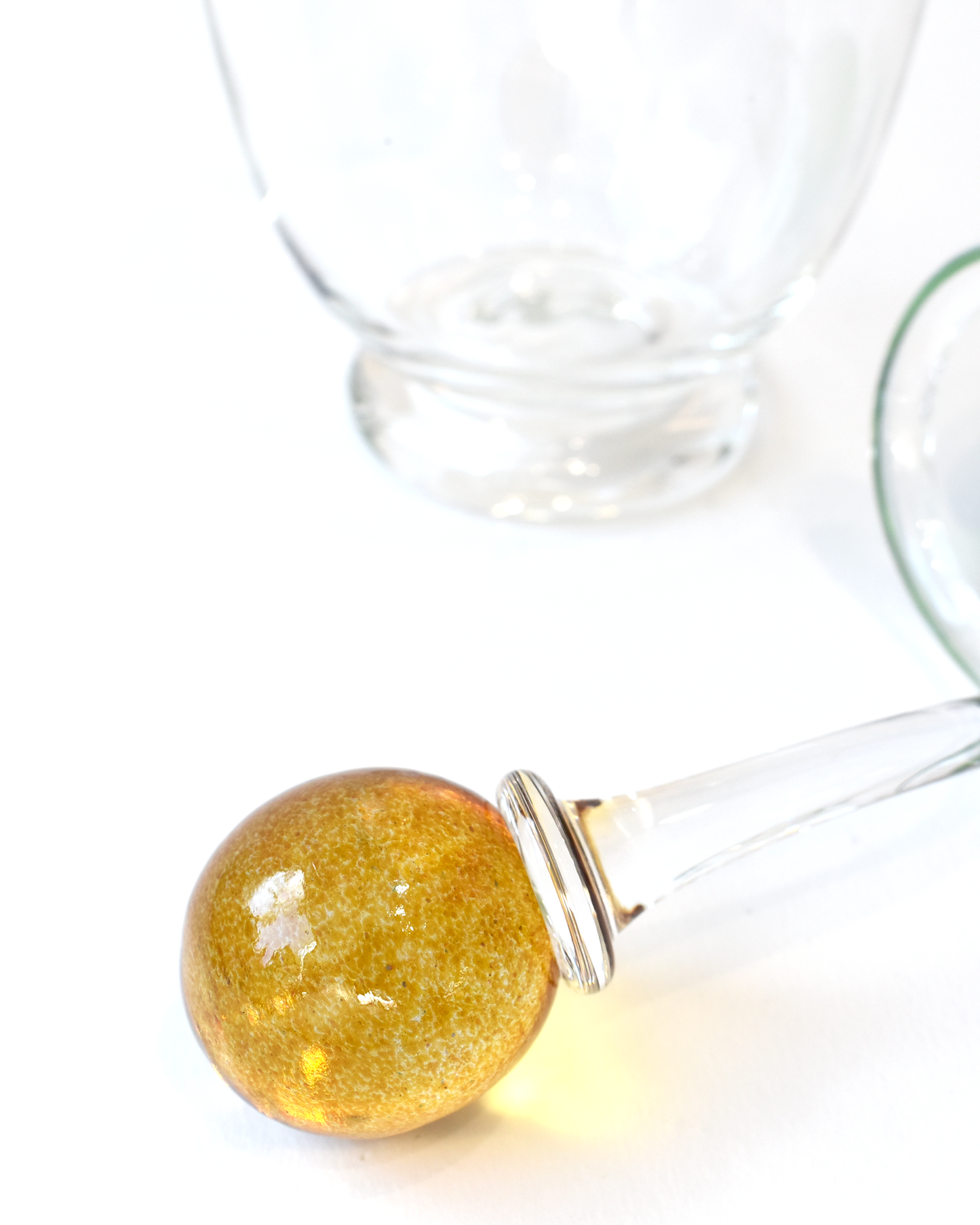 Amber & Green 'Colourball' Blown Glass Decanter