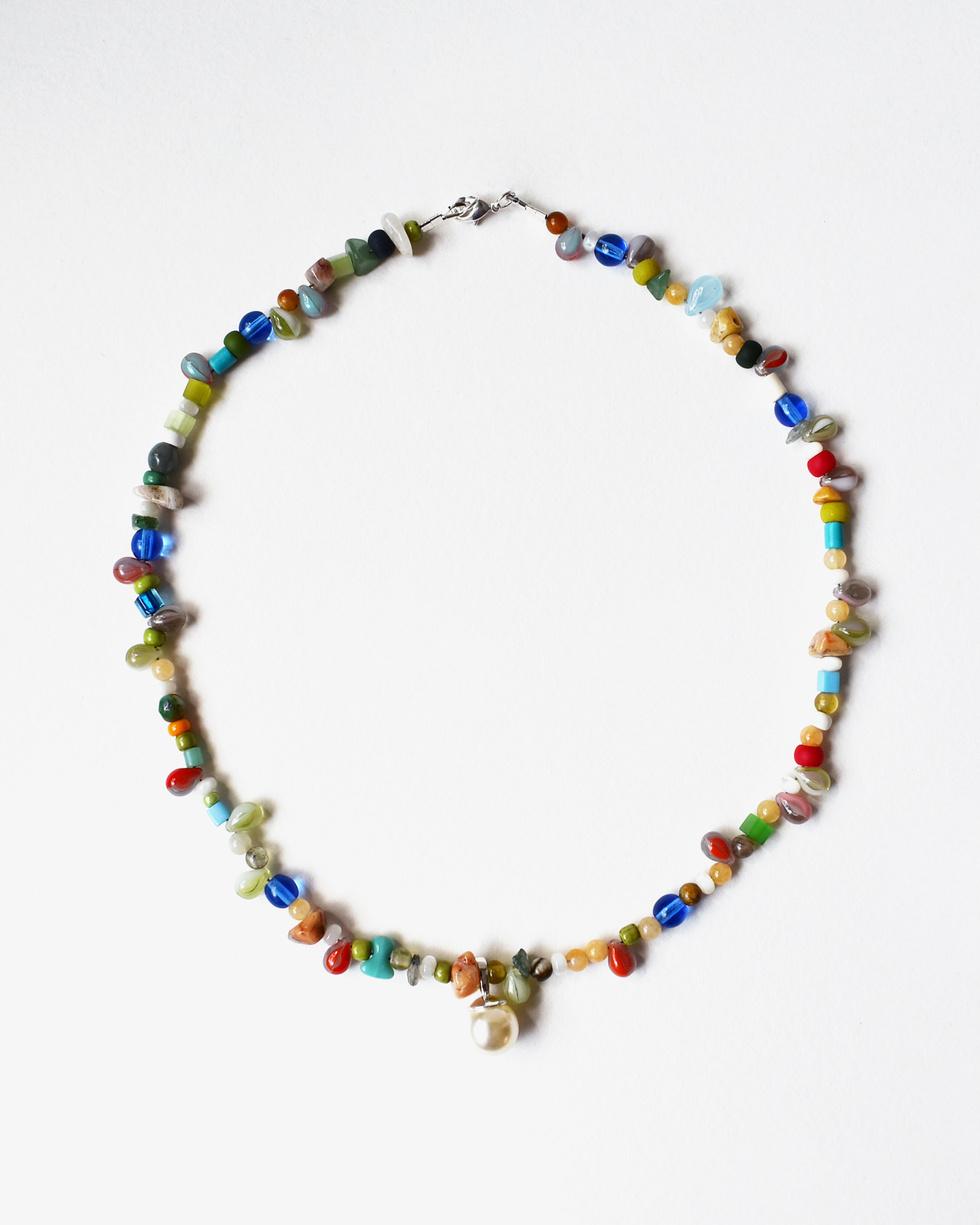 Multicoloured Pearl Pendant Necklace