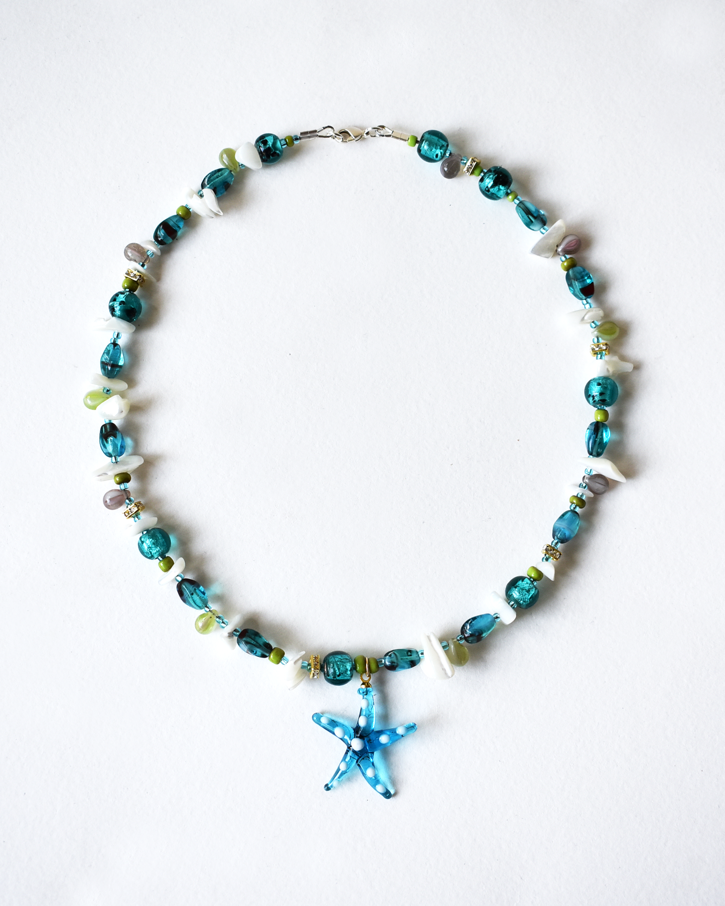 Mother of Pearl Murano Glass Necklace