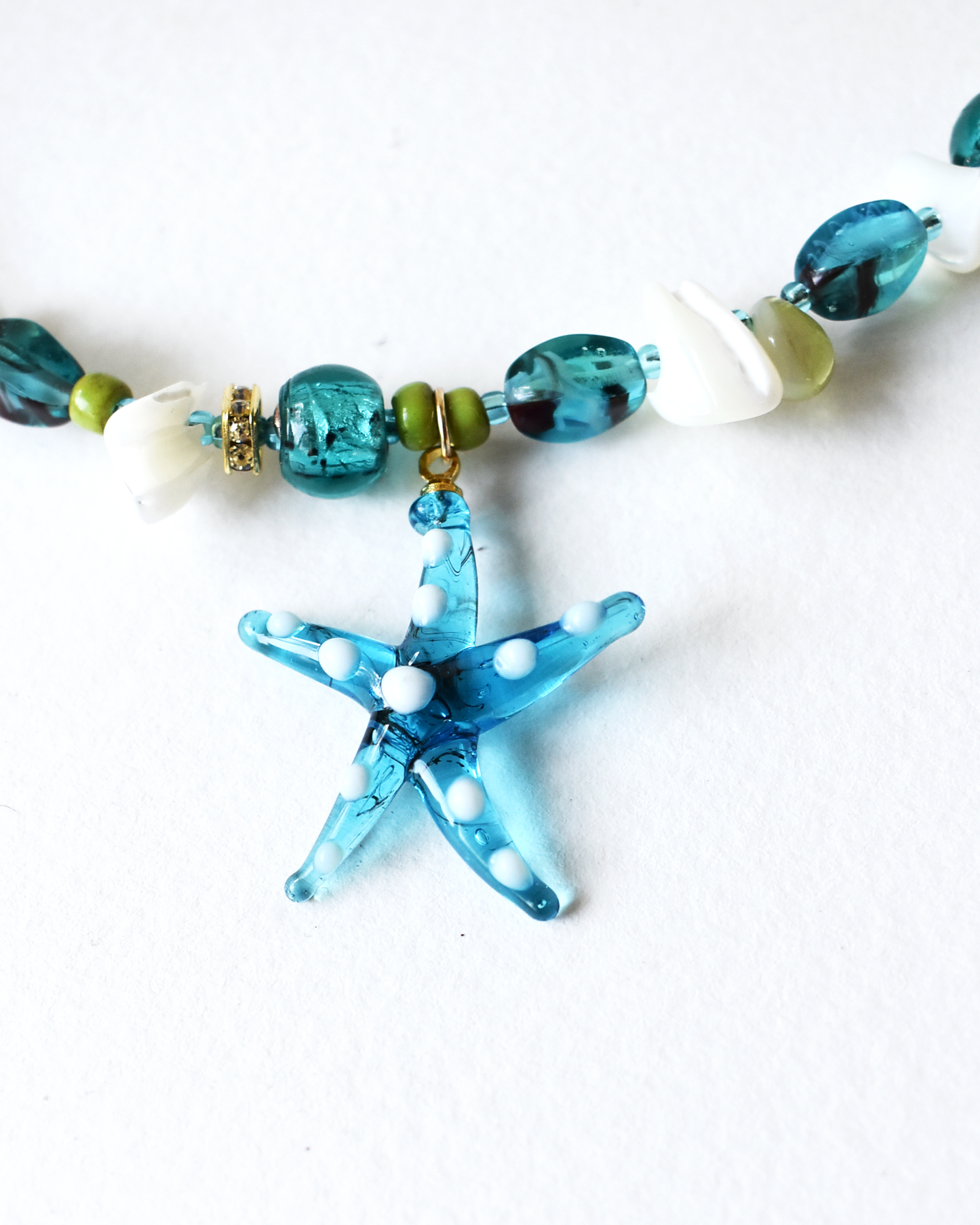Mother of Pearl Murano Glass Necklace