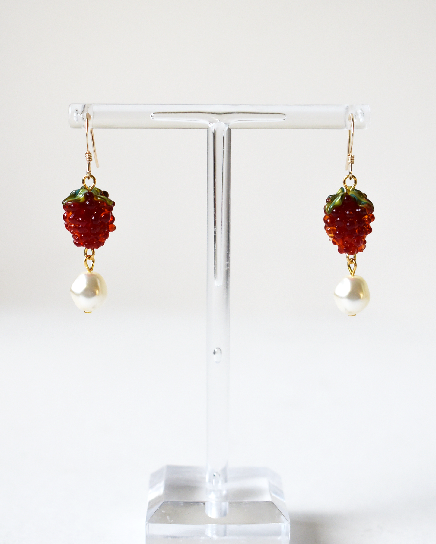 'Raspberries & Cream' Hook Earrings