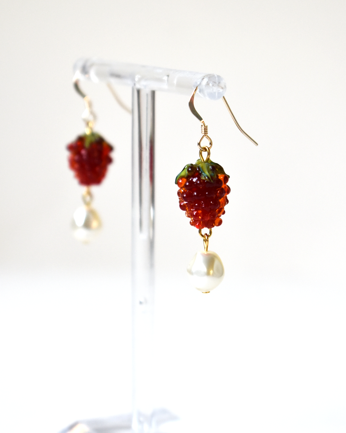 'Raspberries & Cream' Hook Earrings