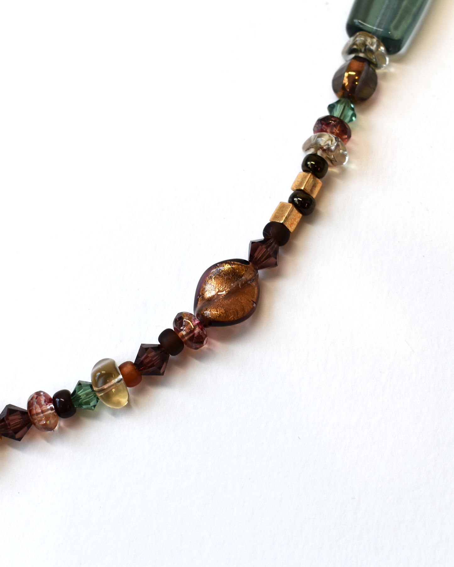 Turquoise & Gold Venetian Glass Bead Necklace