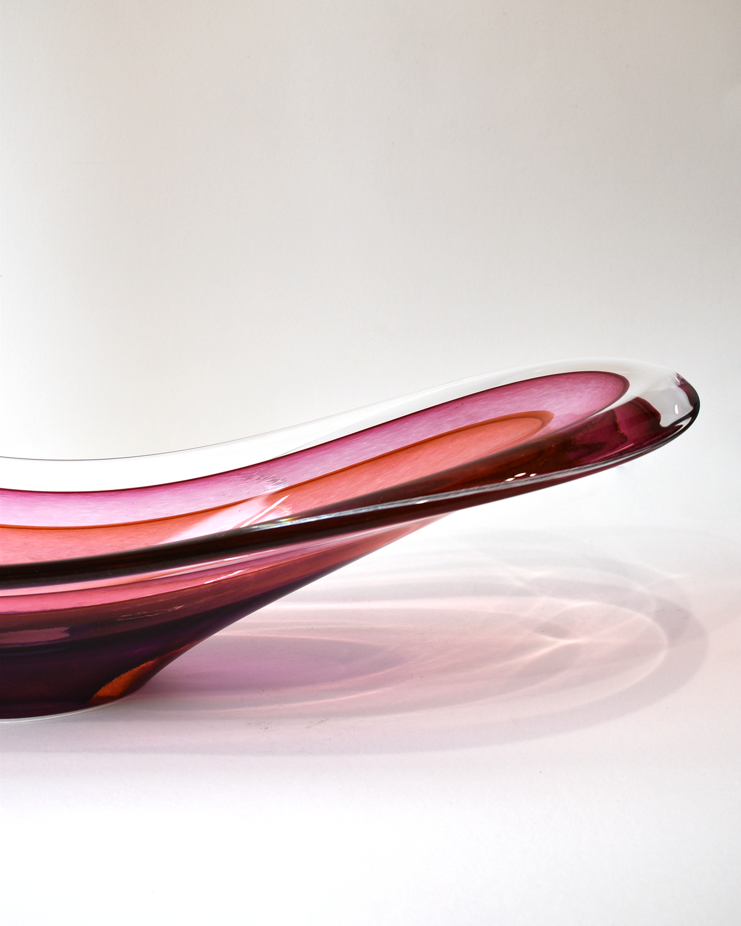 Pink, Purple & Coral Red Oval Glass Energy Bowl (L)