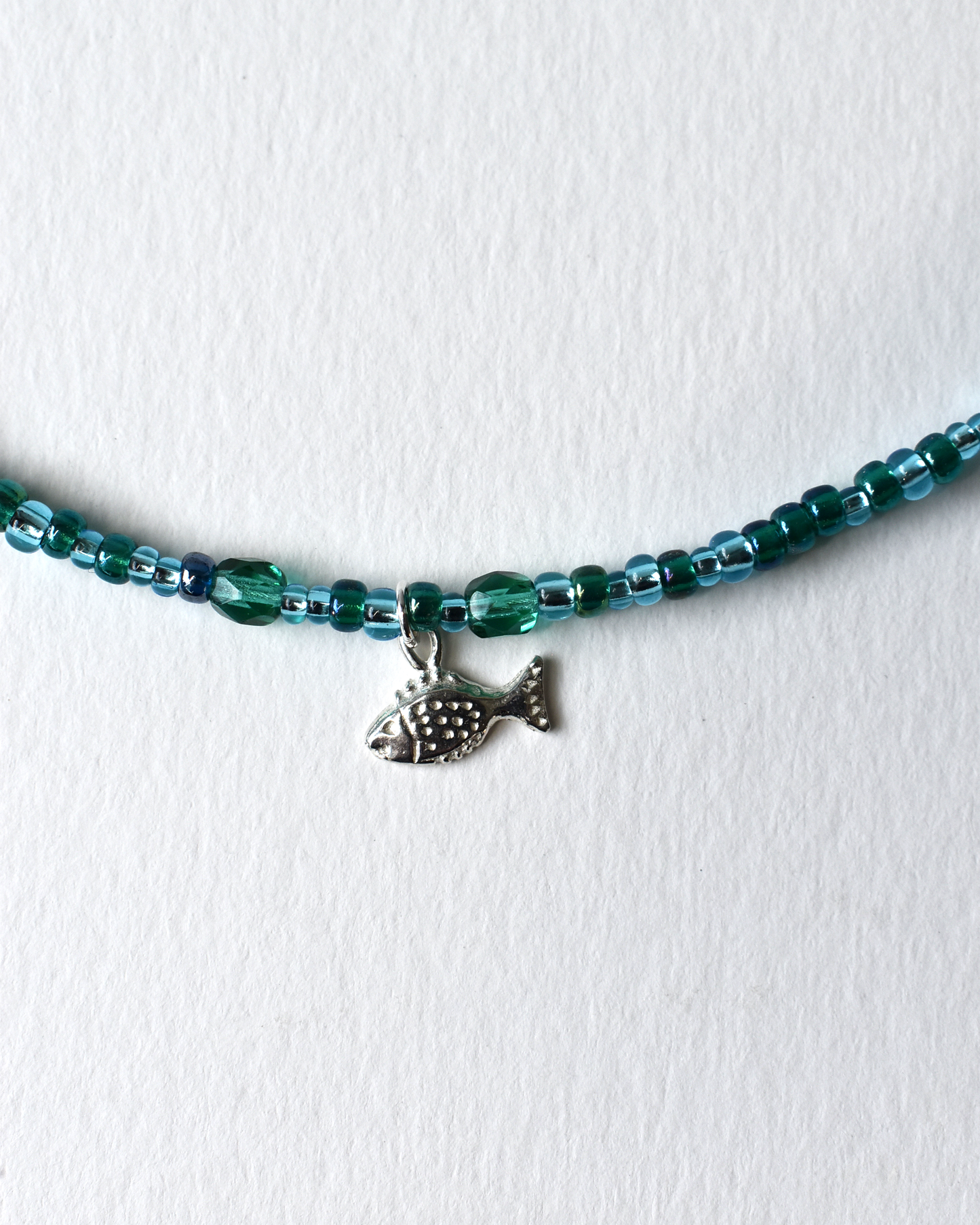 Fish Charm Beaded Pearl Necklace