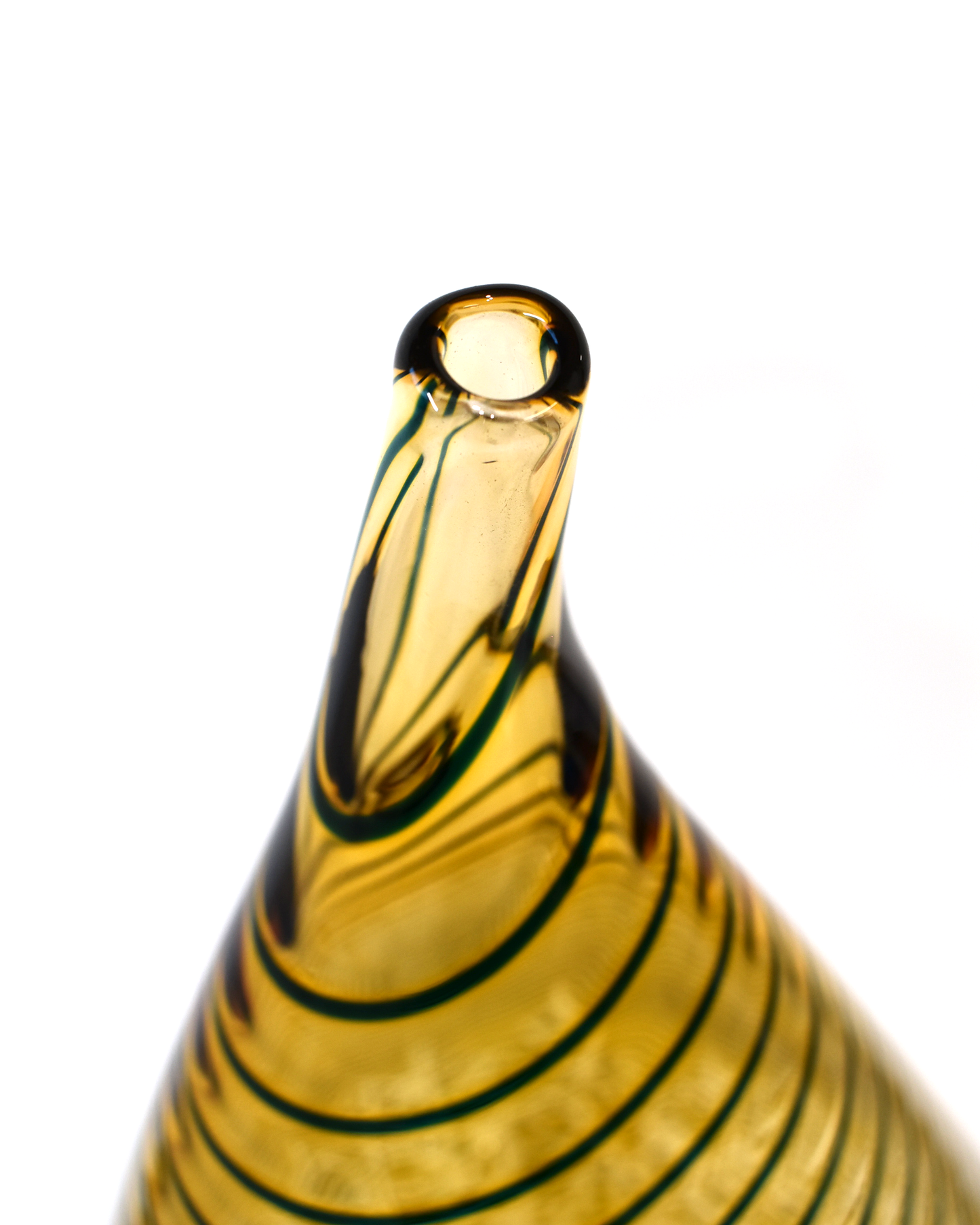 Brilliant Cut Amber Glass Voyage Vase