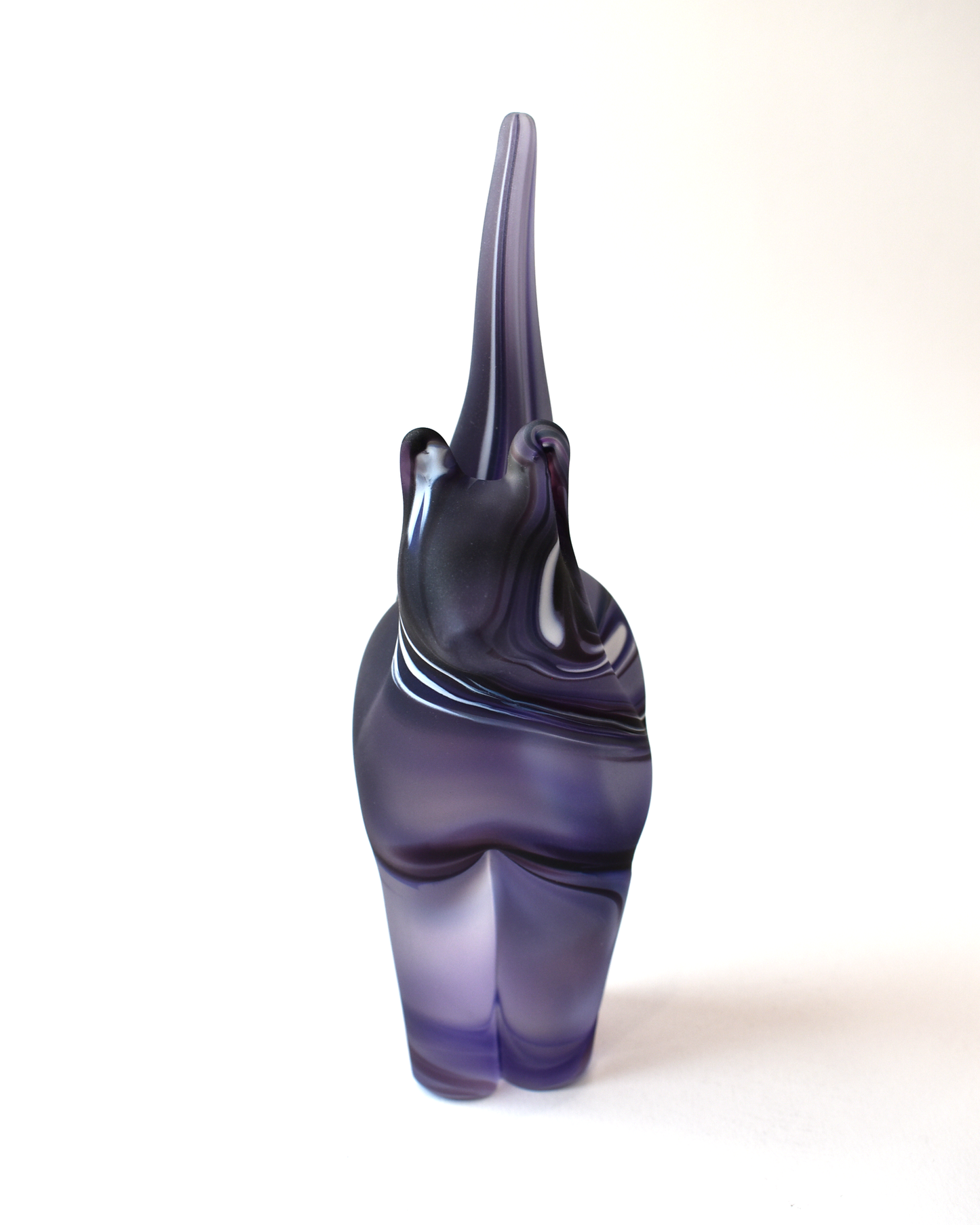 Purple Watercolour Frosted Glass Cat (M)