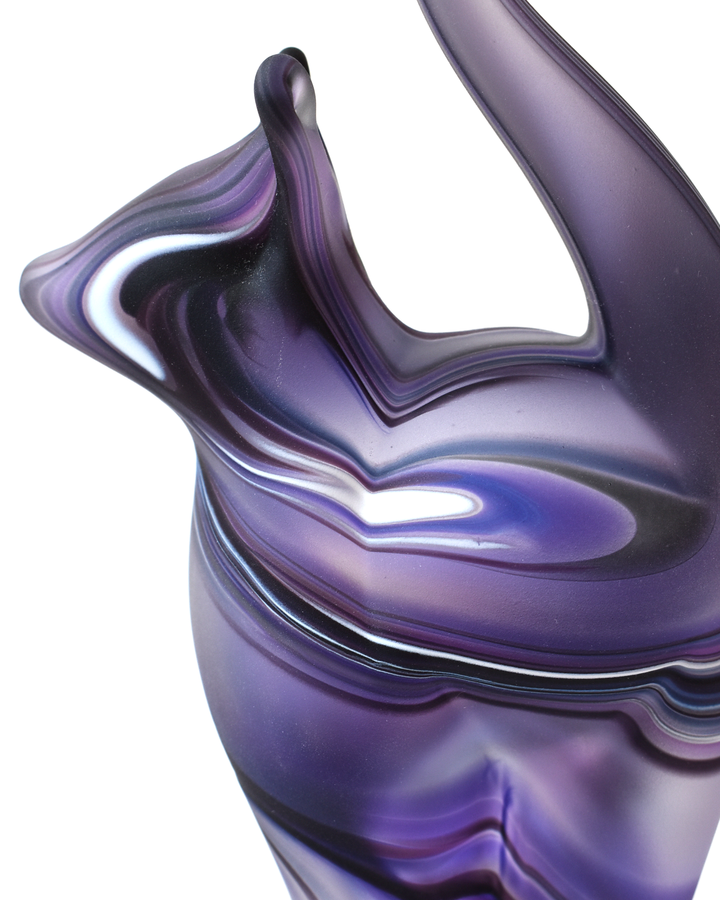 Purple Watercolour Frosted Glass Cat (M)
