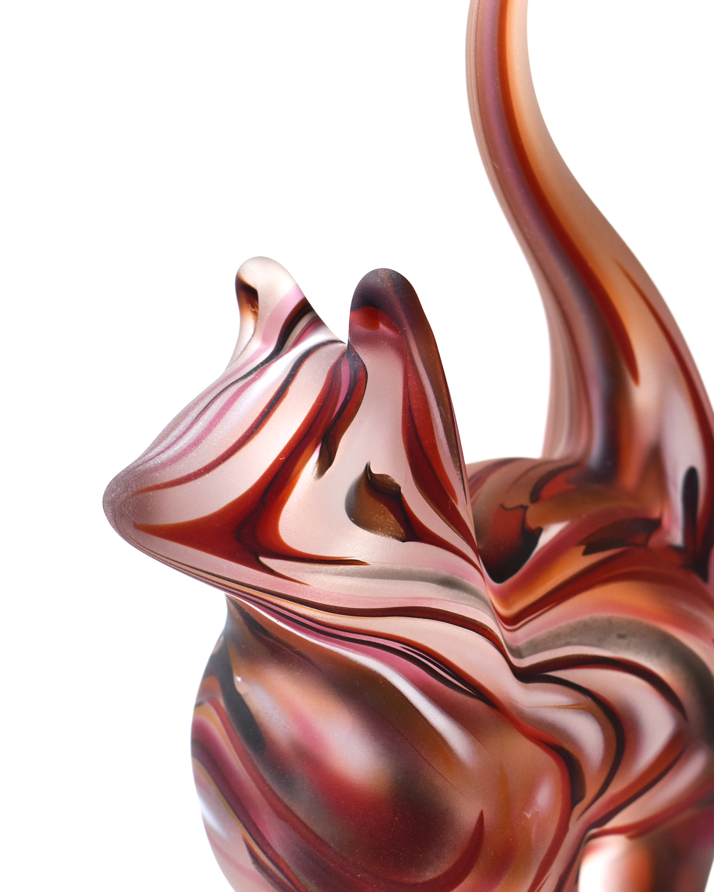 Red Watercolour Frosted Glass Cat (M)