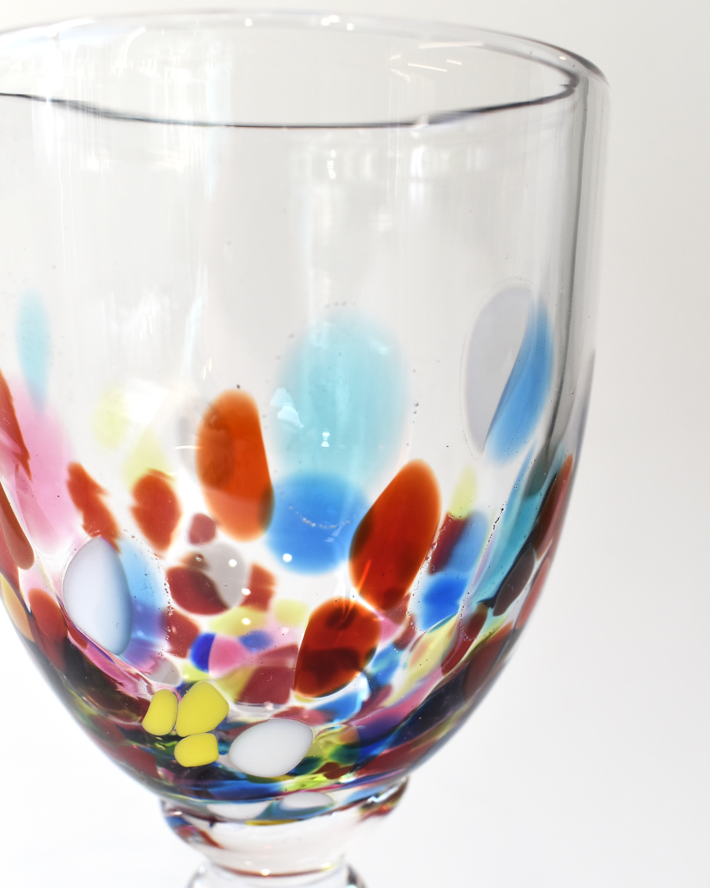 Multicoloured Scattered Confetti Wine Glass