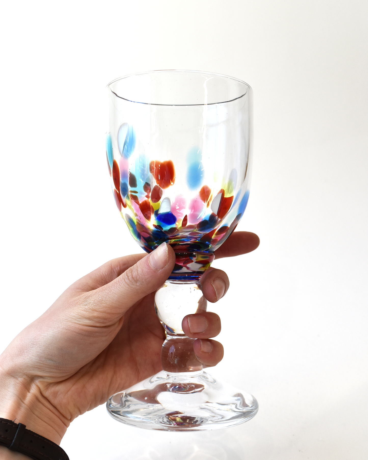 Multicoloured Scattered Confetti Wine Glass