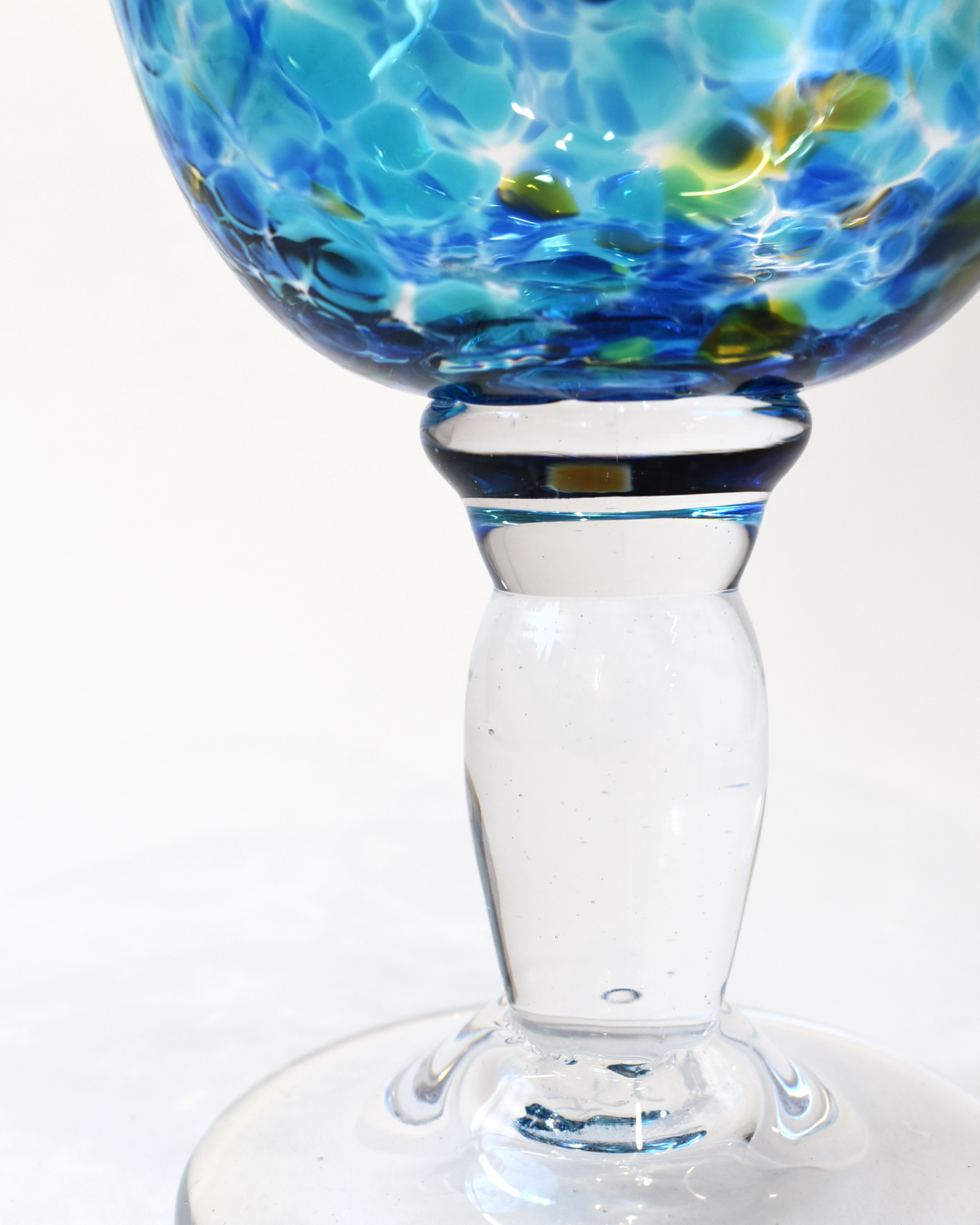 Aqua, Blue & Amber Confetti Wine Glass