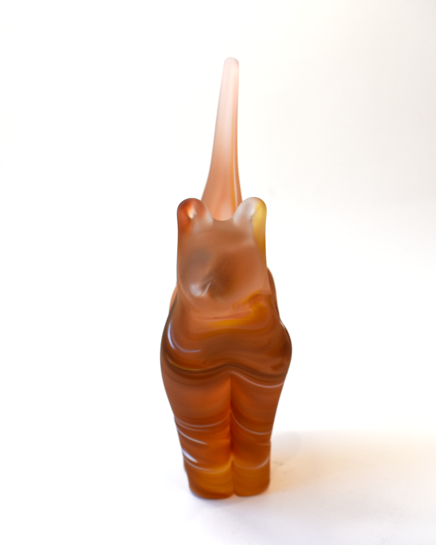 Warm Amber Watercolour Frosted Glass Cat (M)
