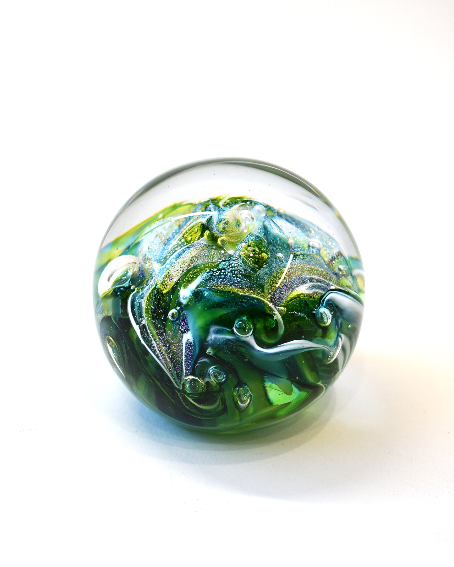 Green 'Nebula' Paperweight