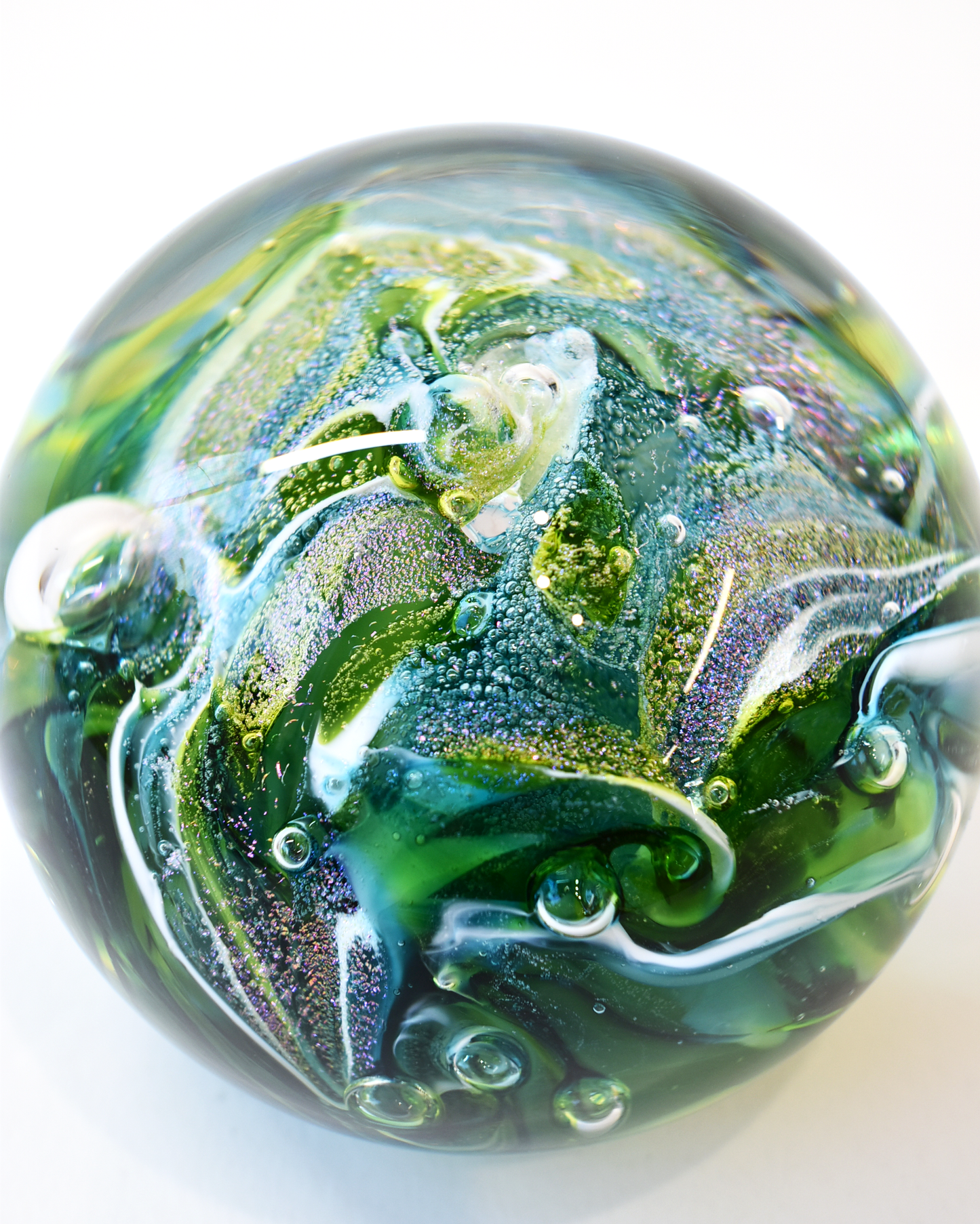 Green 'Nebula' Paperweight