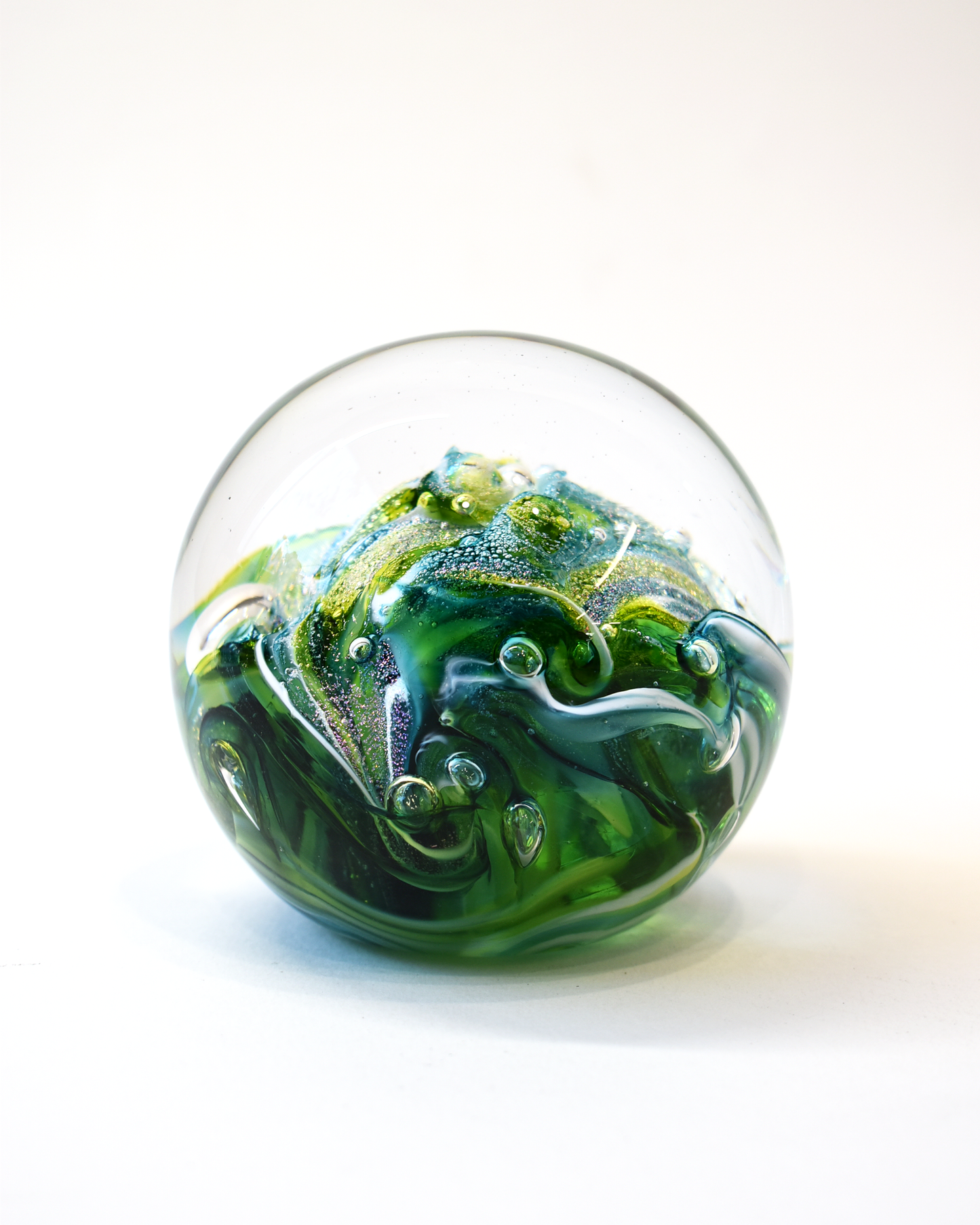 Green 'Nebula' Paperweight