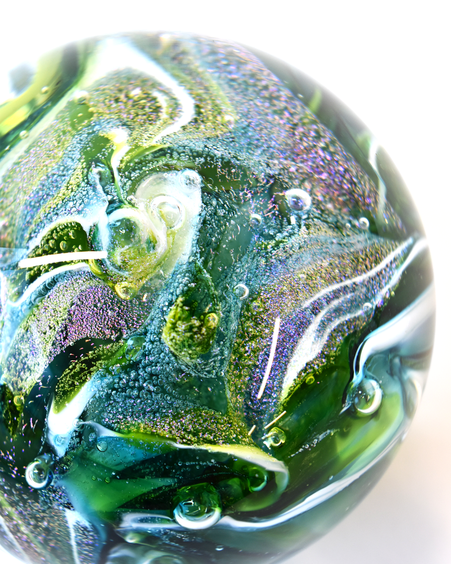 Green 'Nebula' Paperweight
