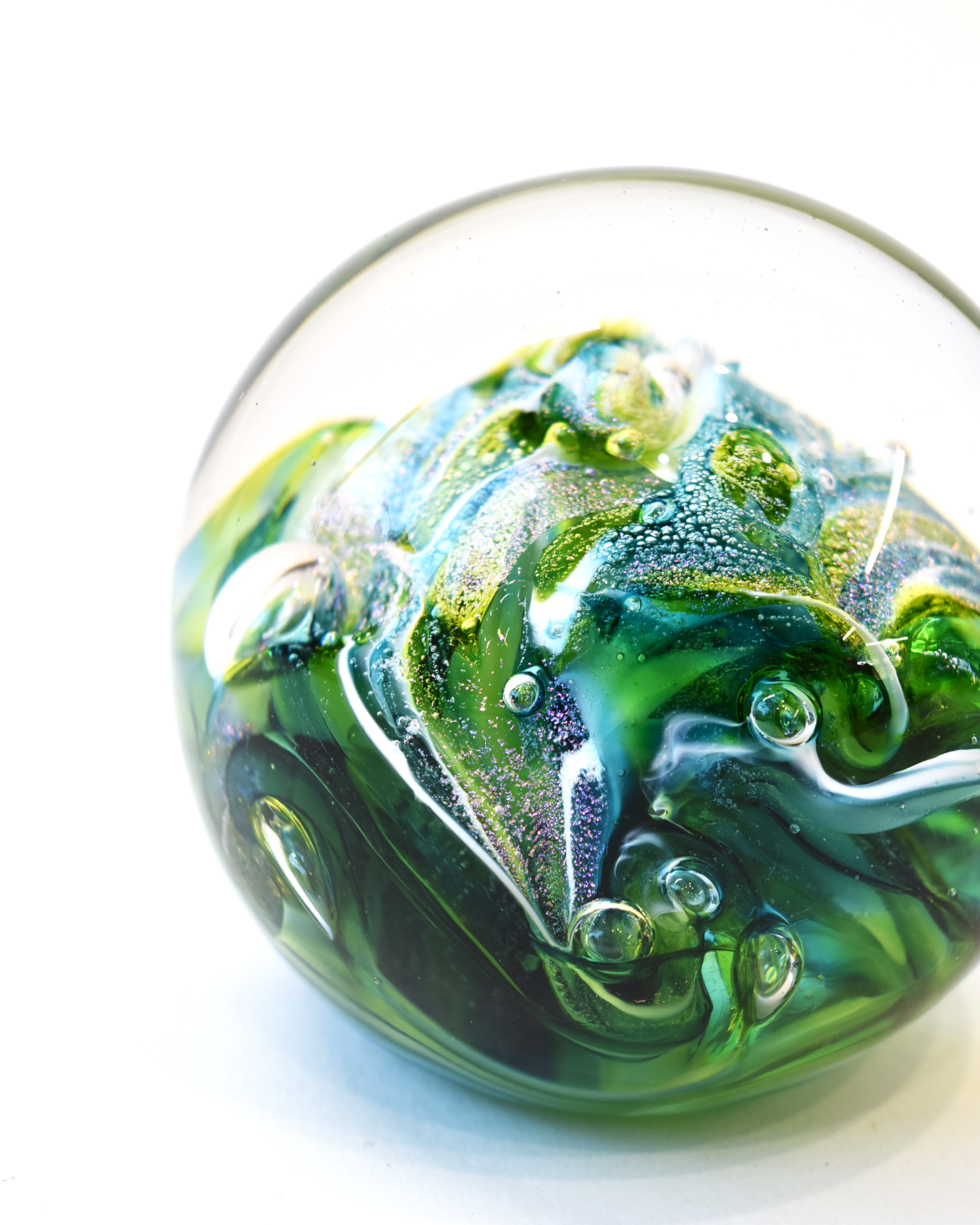 Green 'Nebula' Paperweight