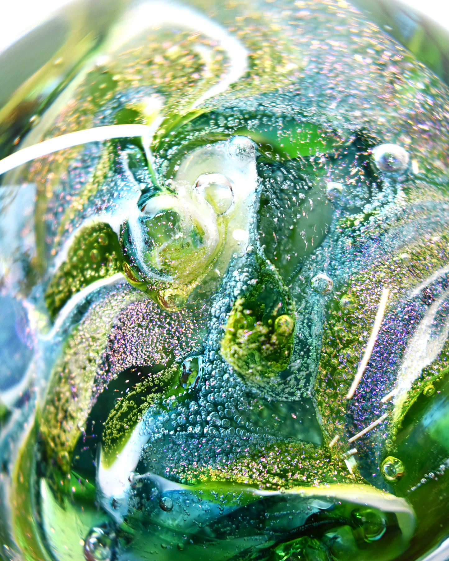 Green 'Nebula' Paperweight