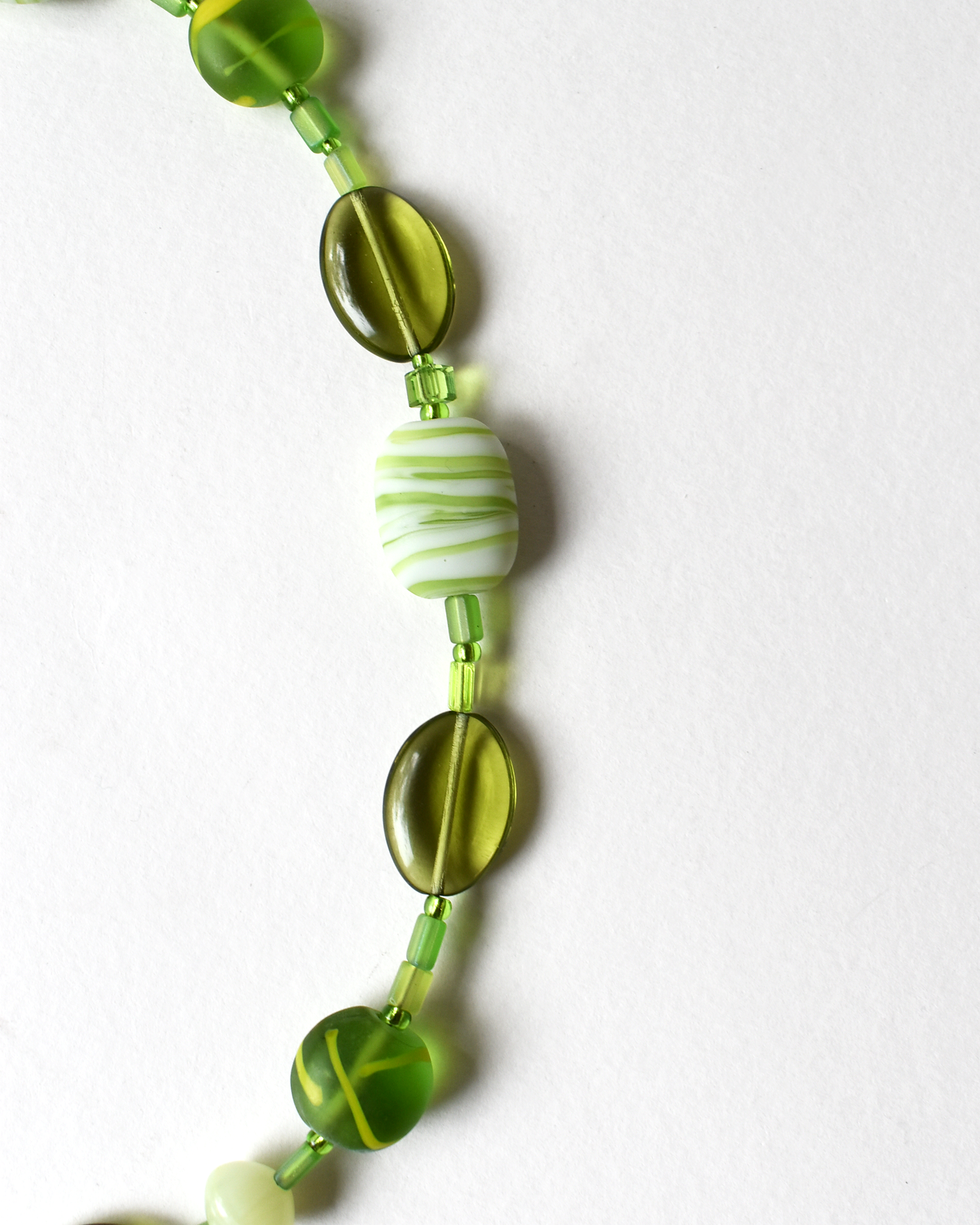 Vibrant Green Glass Bead Necklace
