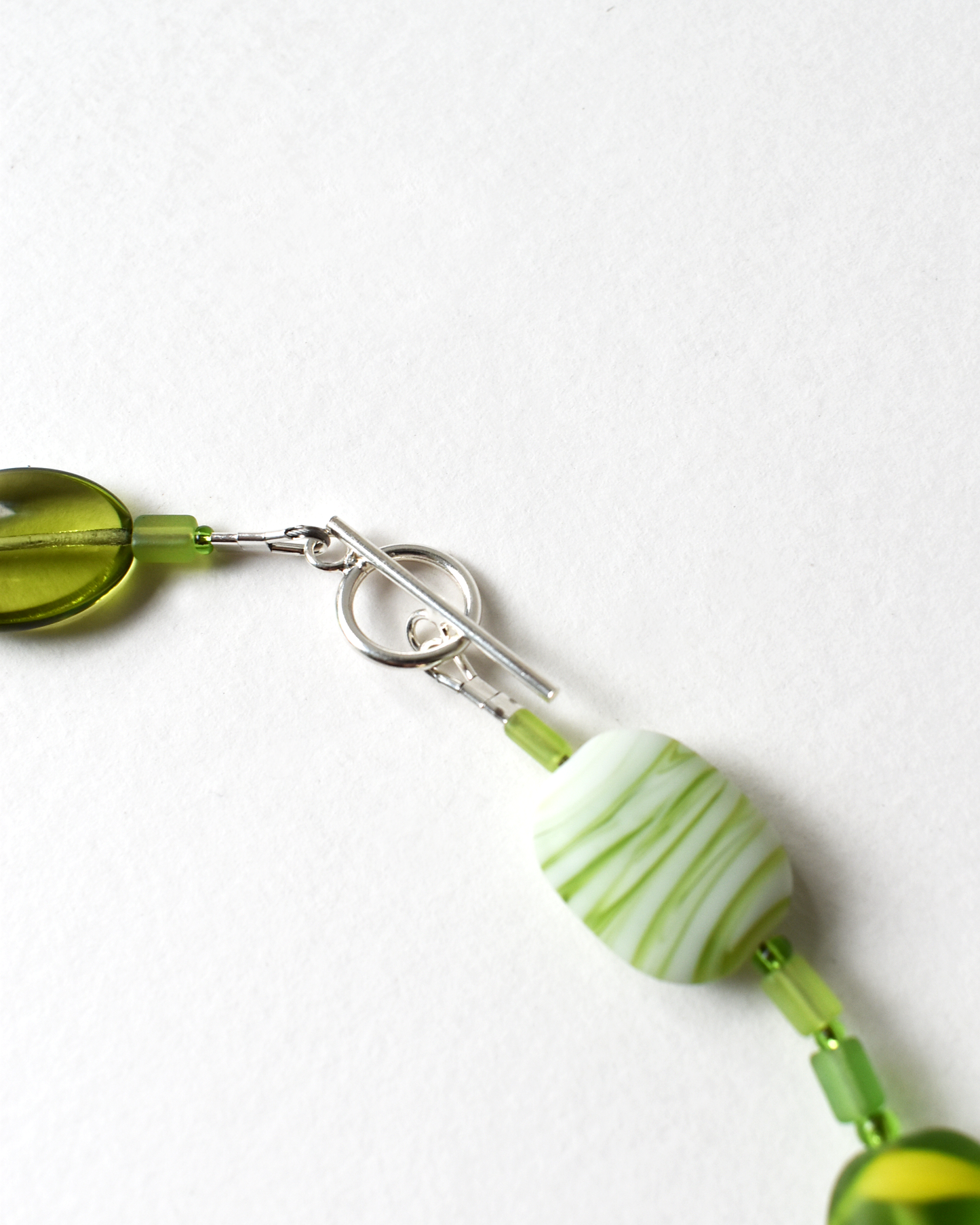 Vibrant Green Glass Bead Necklace