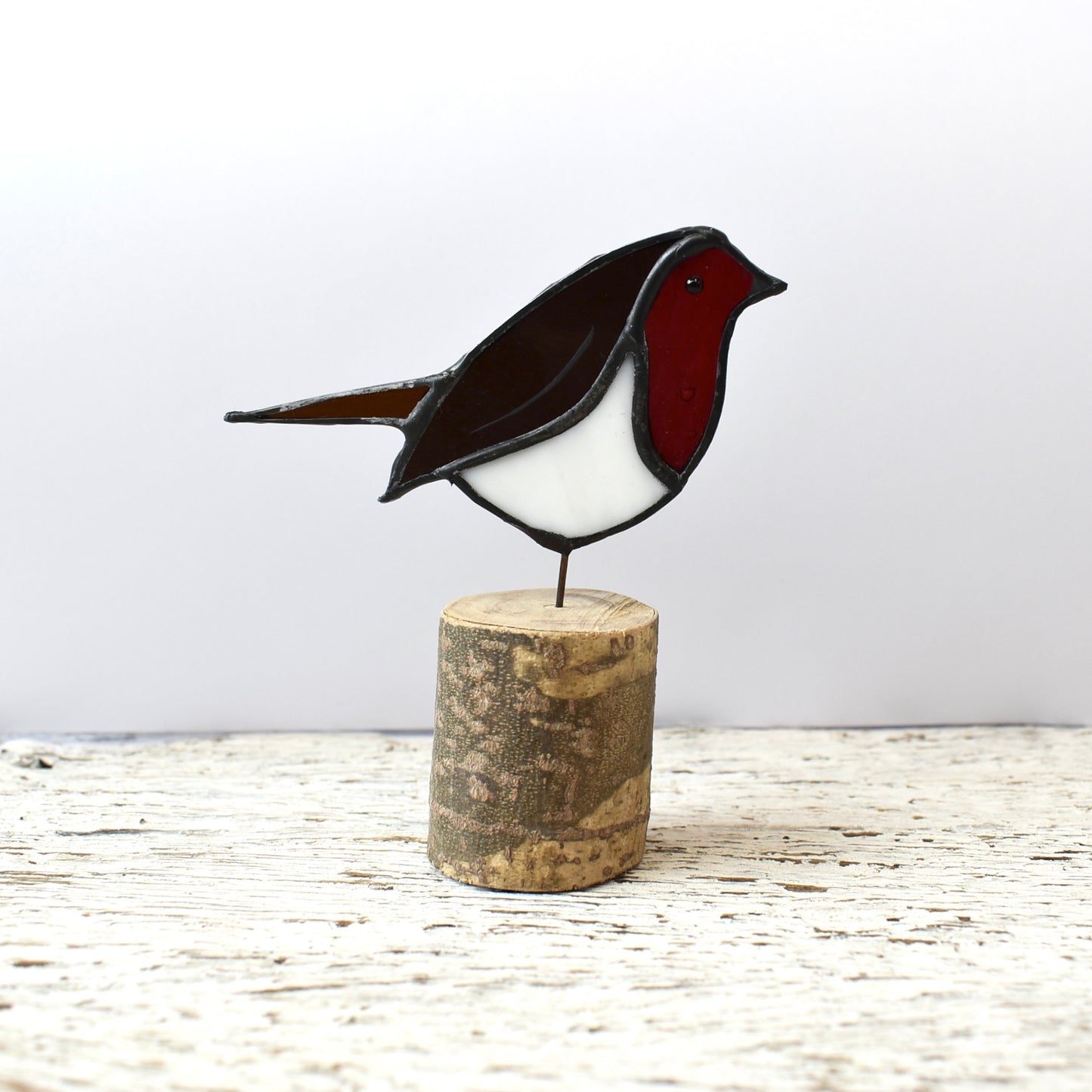 Copper Foil Stained Glass Robin