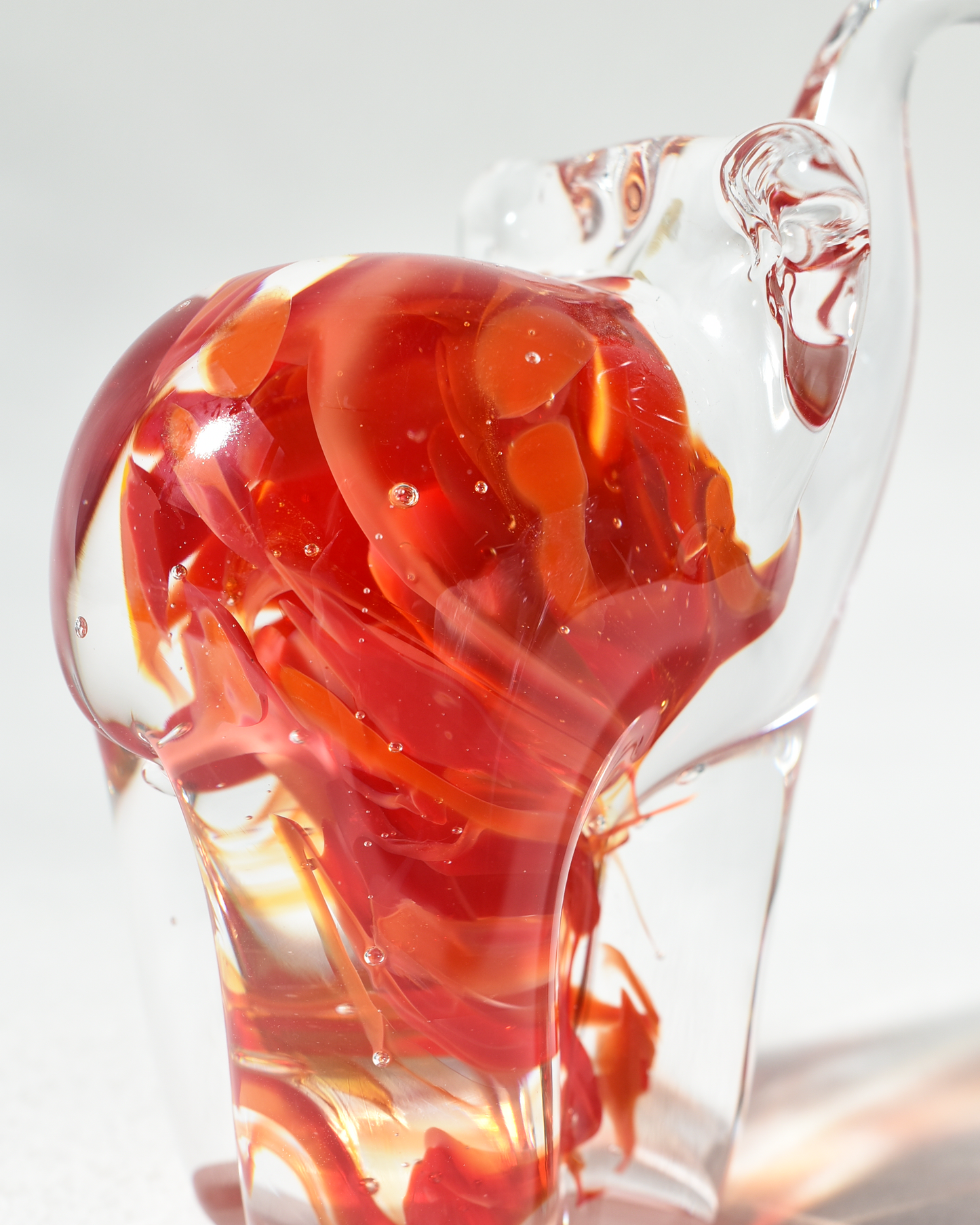Red Glass Elephant (S)