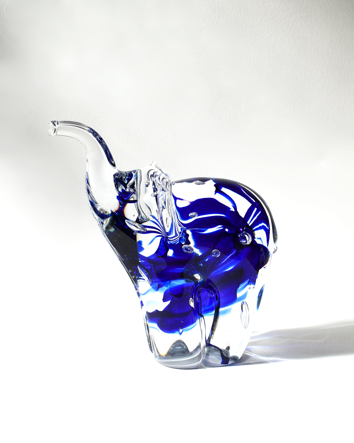 Royal Blue Glass Elephant (L)