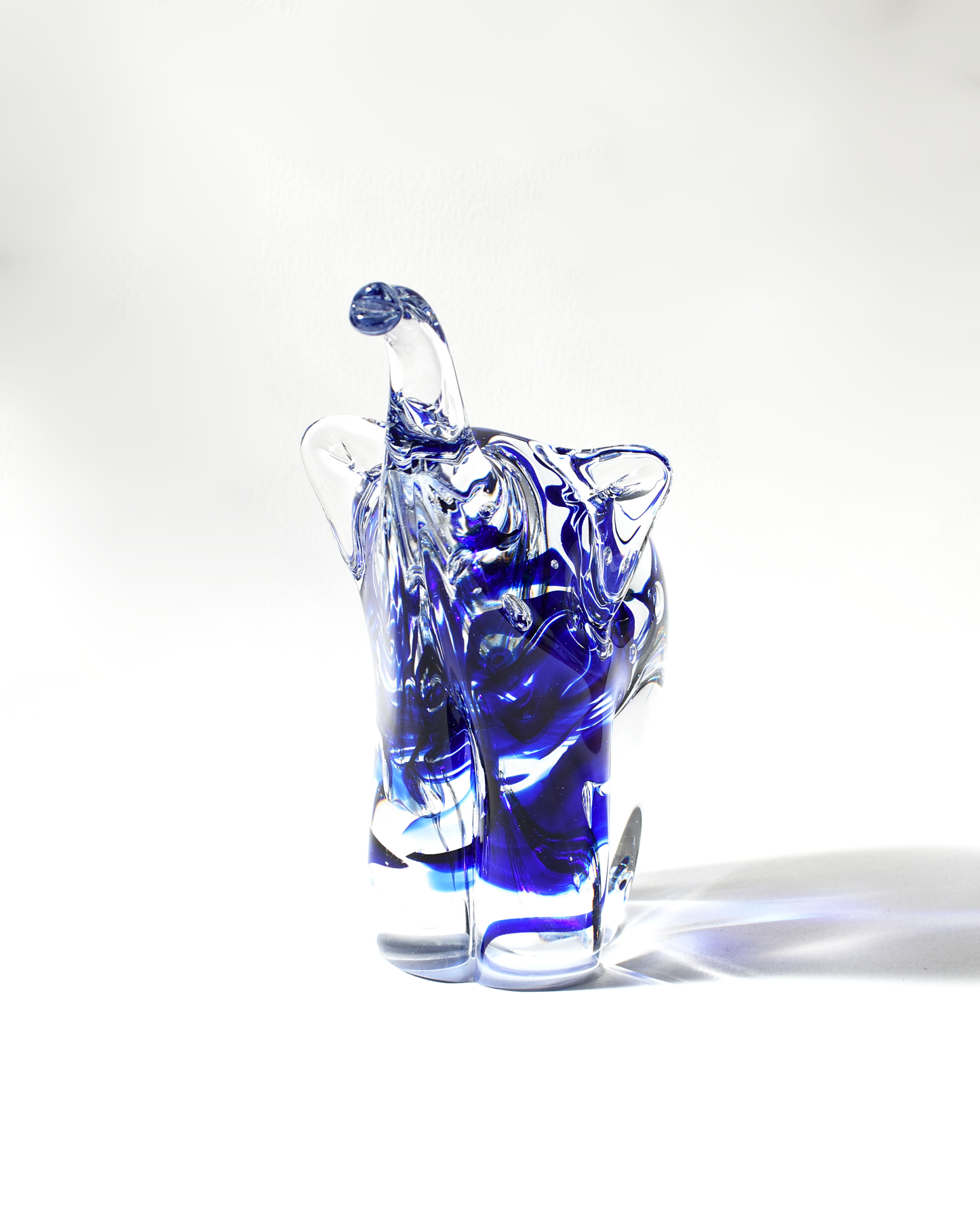 Royal Blue Glass Elephant (L)
