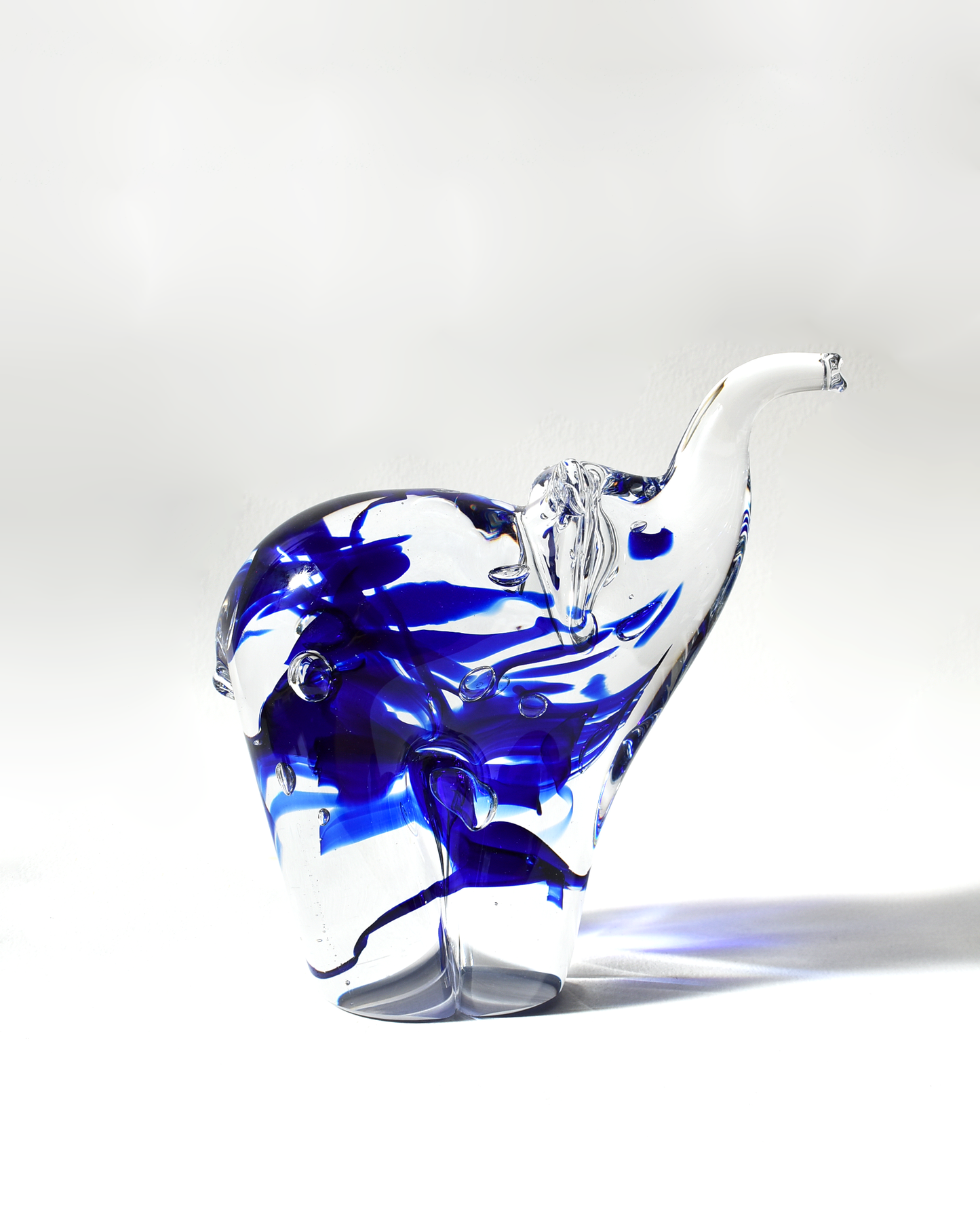 Royal Blue Glass Elephant (L)