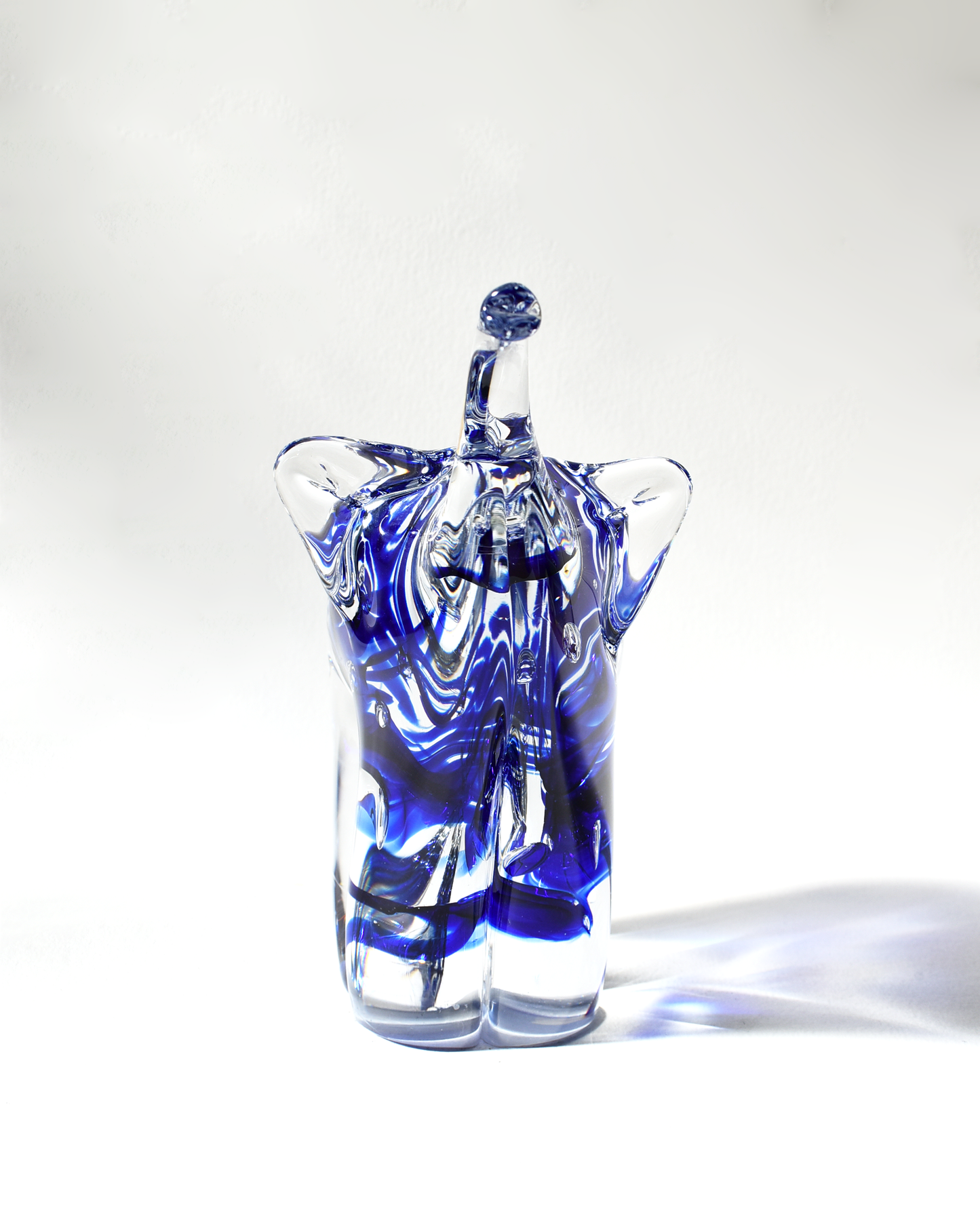 Royal Blue Glass Elephant (L)