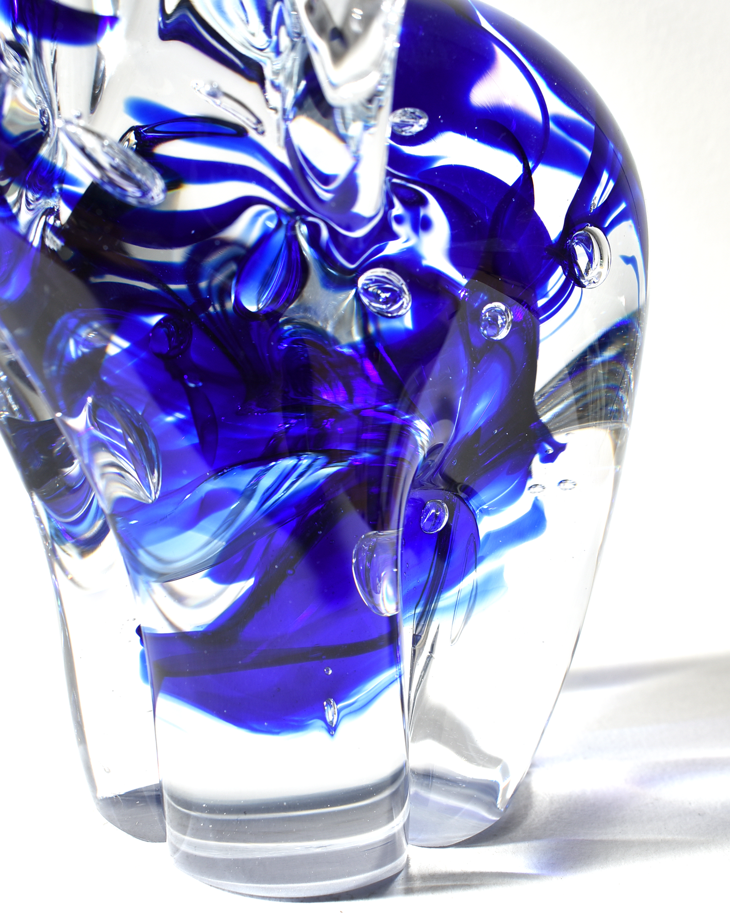 Royal Blue Glass Elephant (L)