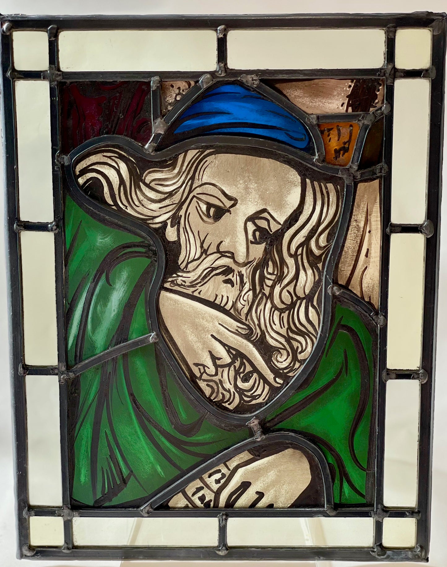 'Man-of-Learning' - Stained Glass Panel - Corley Studio Shop