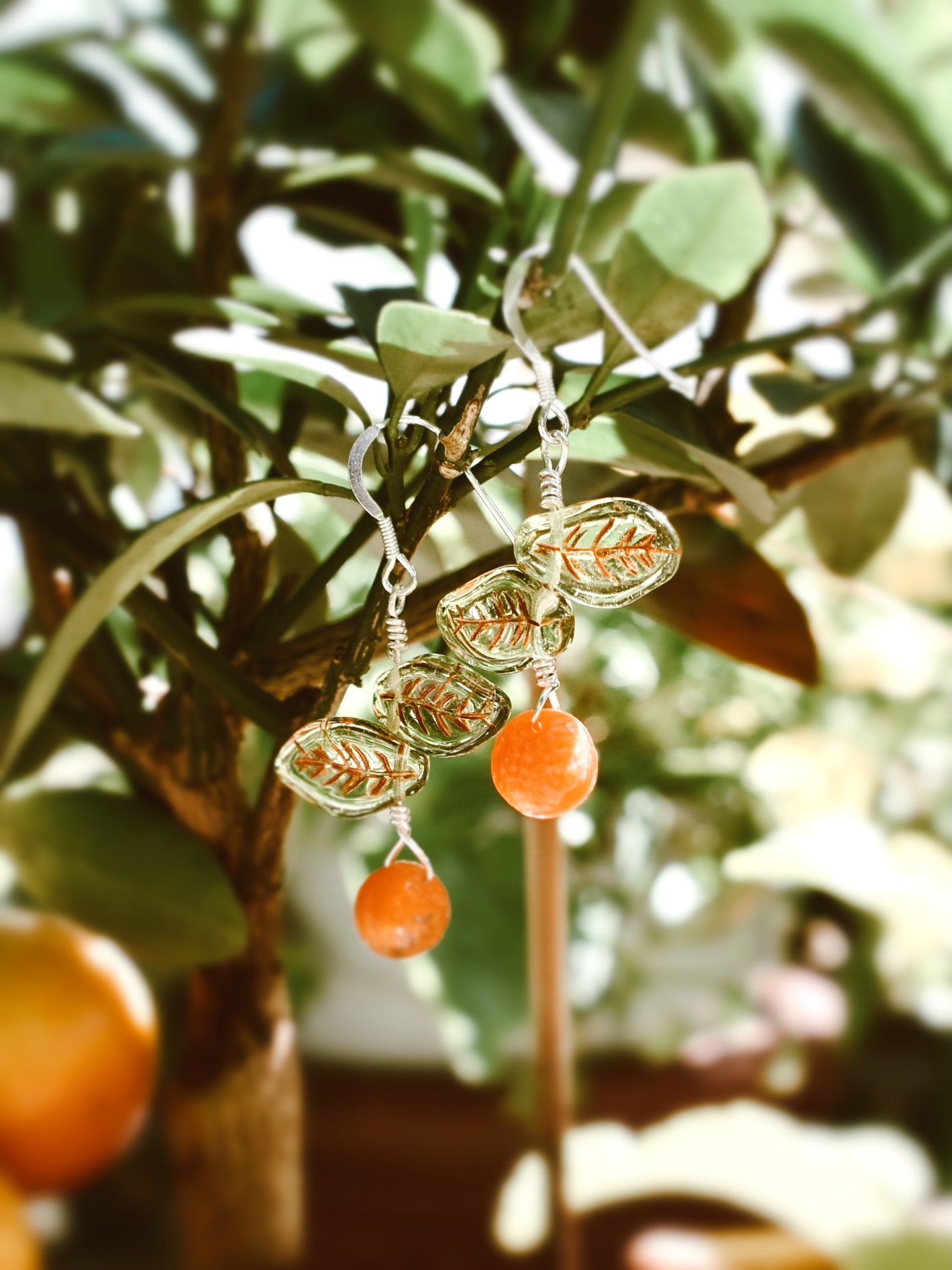 'Summer Oranges' Drop Hook Earrings