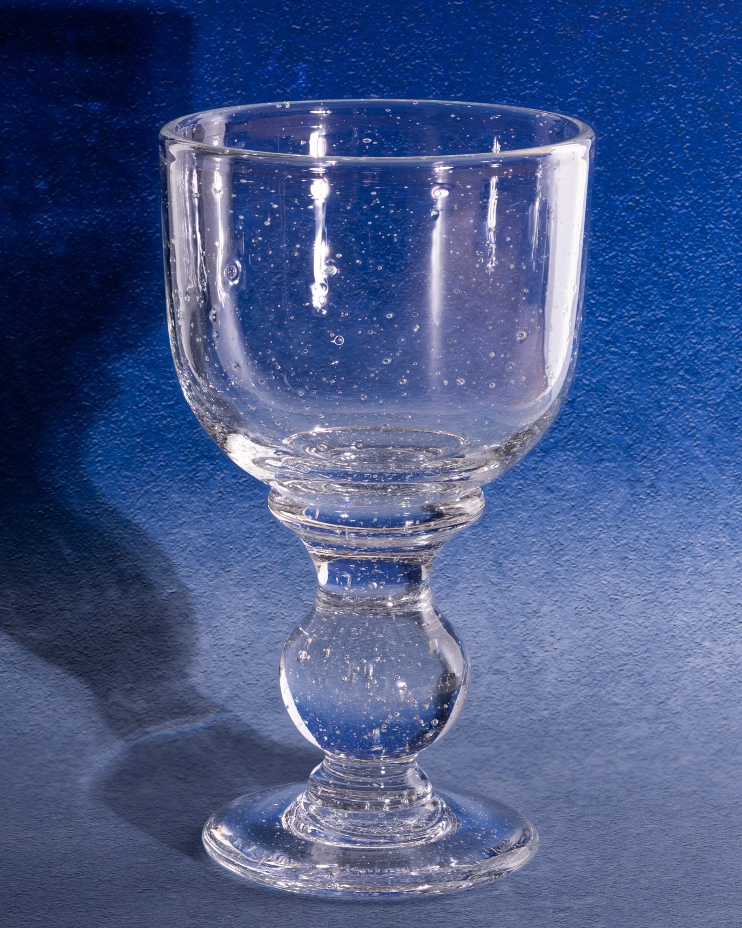 Handblown Clear Seedy 'Heritage' Glass Goblet