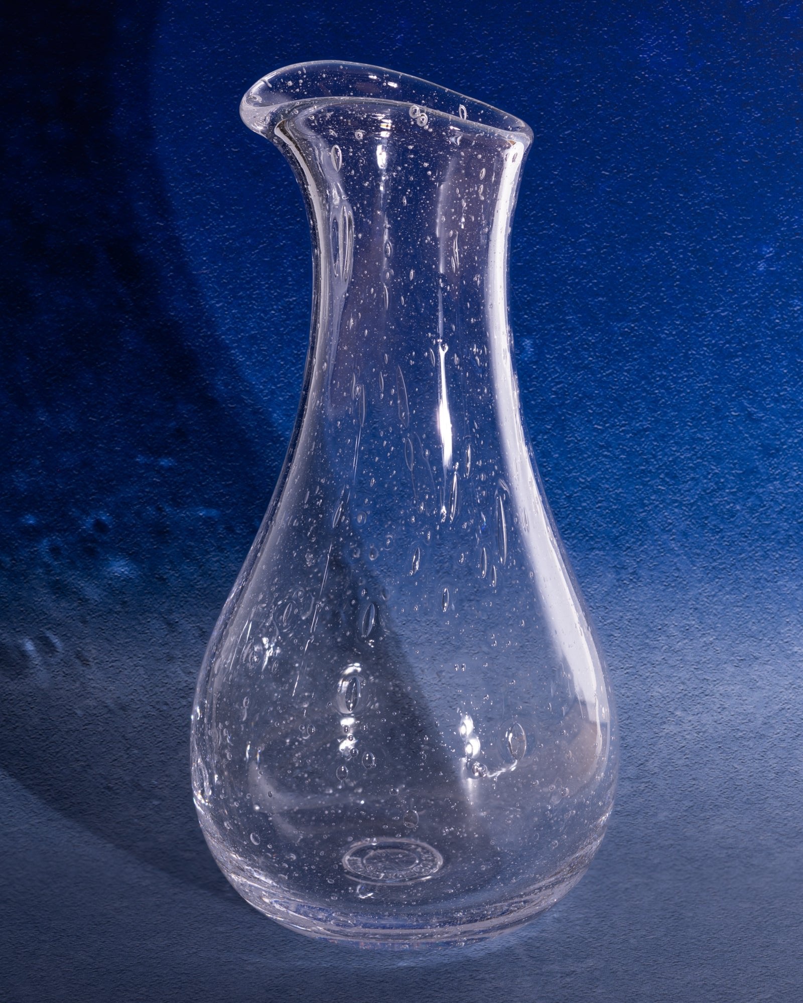 Handblown Clear Seedy 'Heritage' Blown Glass Wine Carafe